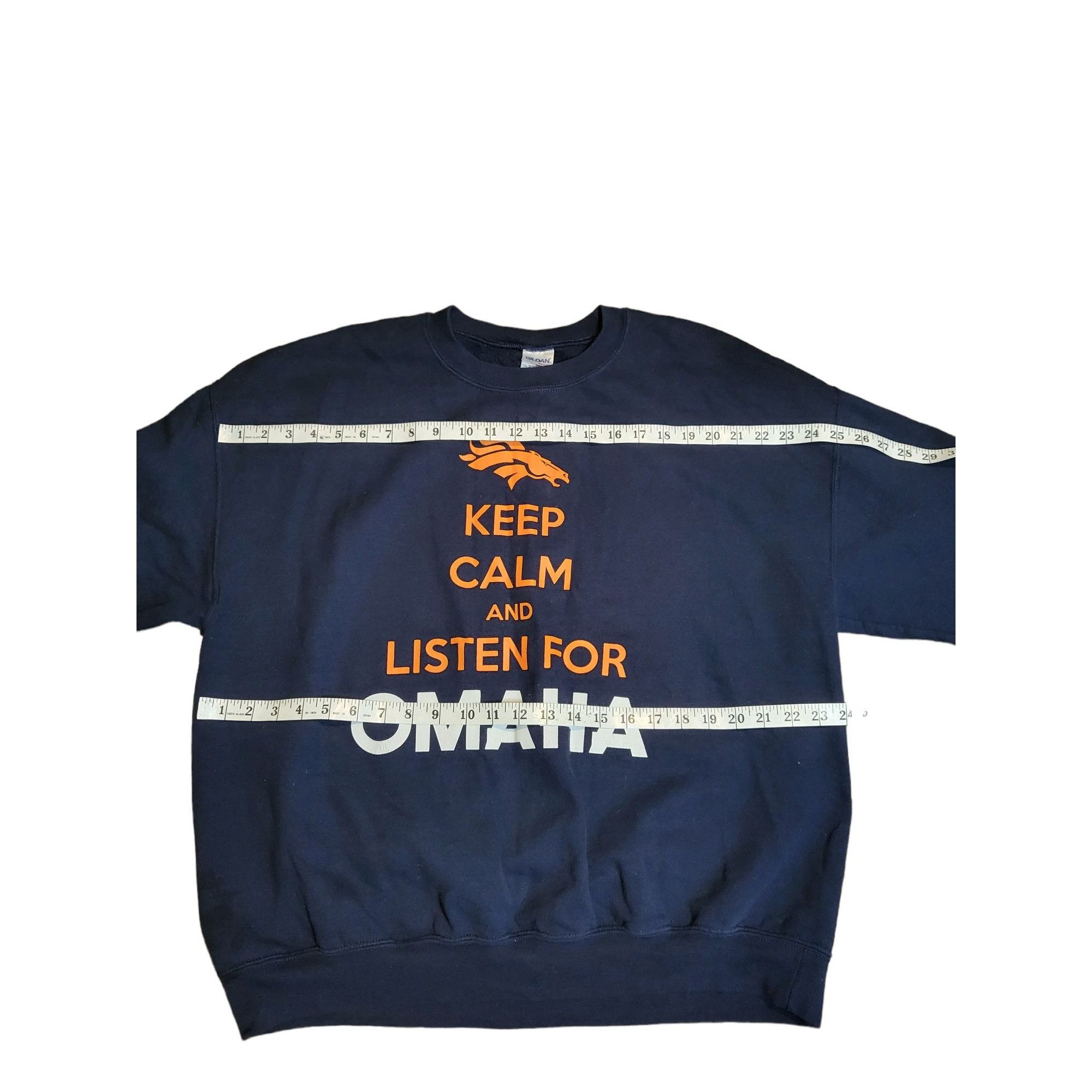 Gildan Denver Broncos Sweatshirt Men Sz XL Gildan Keep Calm and Lis Size US XL / EU 56 / 4 - 4 Thumbnail