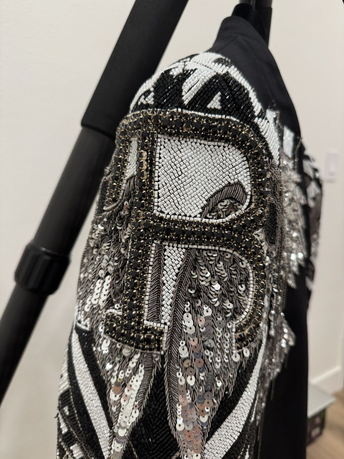 Balmain (sz 50) Black Embroidered Wool Blazer Size 50R - 7 Thumbnail