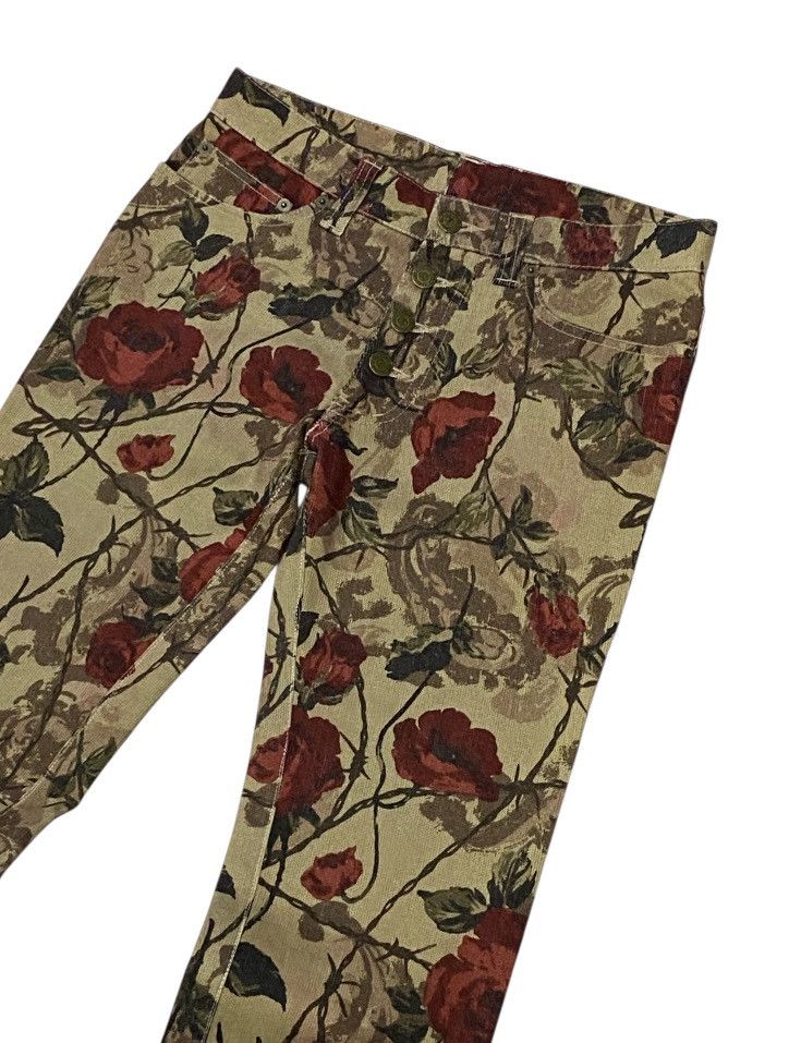 Tornado Mart 💃 Tornado Mart Japan Flare Printed Flower Stretch Jeans Size 28" / US 6 / IT 42 - 5 Thumbnail