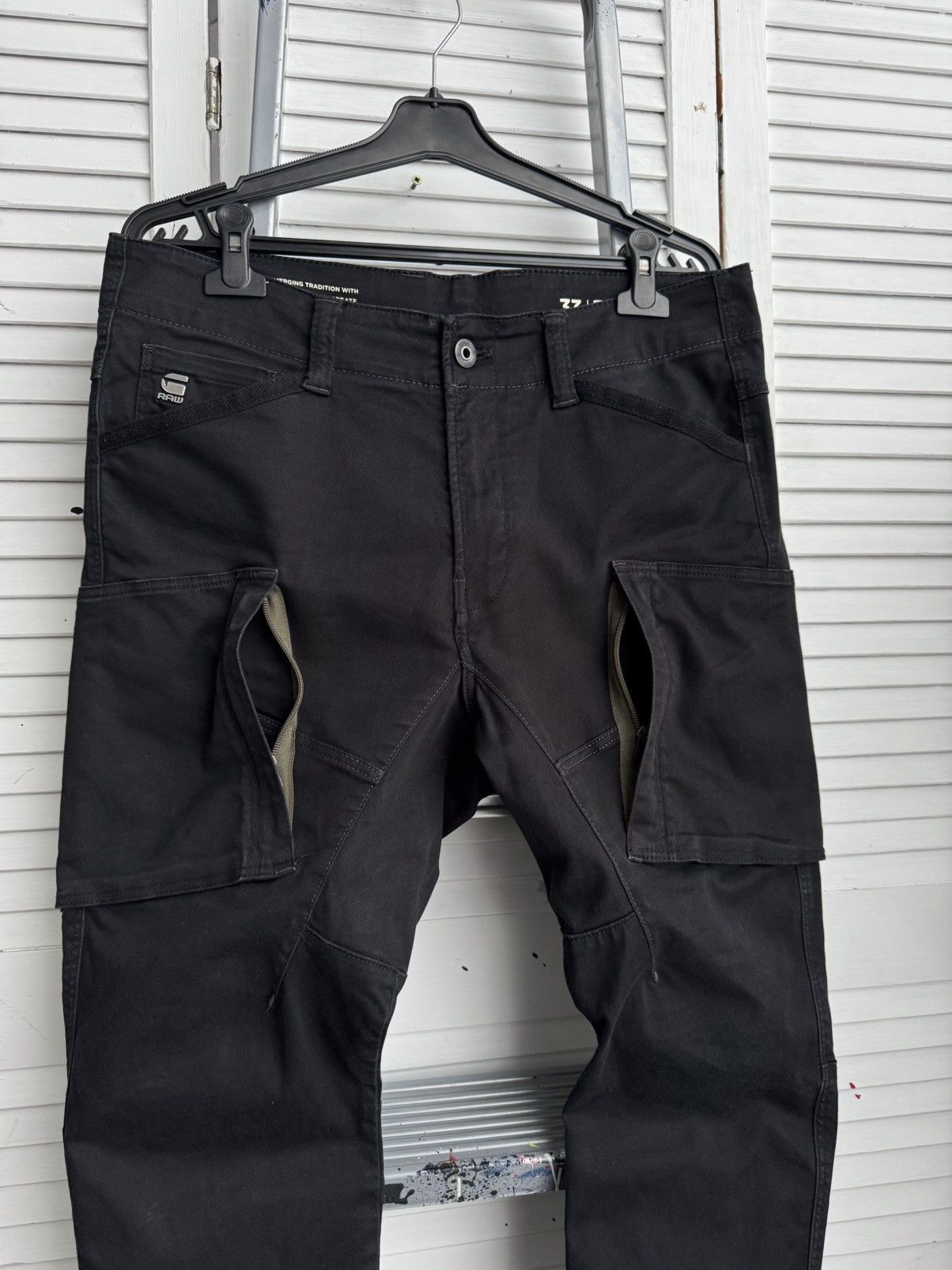 G-Star G-Star RAW 3D Skinny Cargo Black Pants 33x30 Size US 33 - 8 Thumbnail
