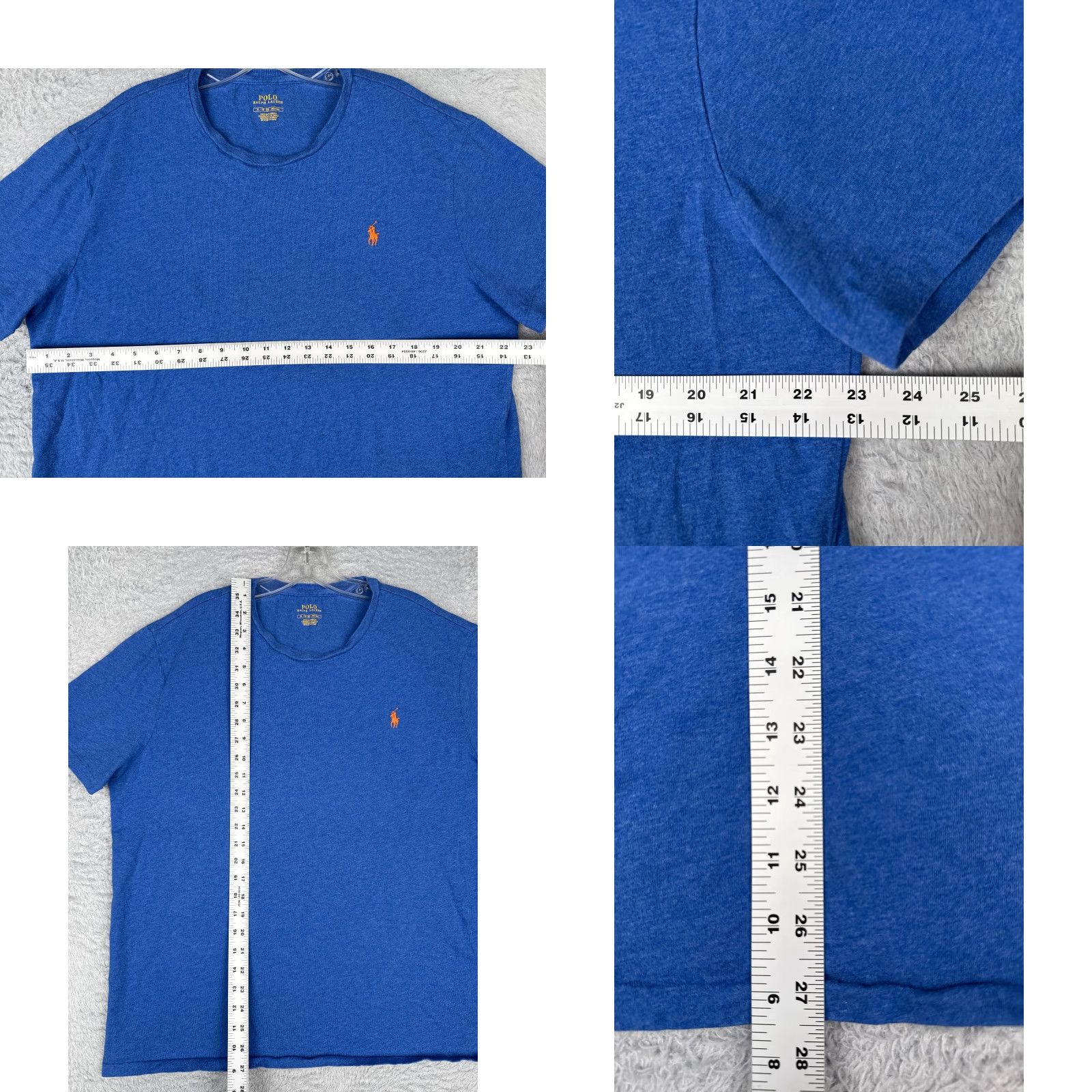 Ralph Lauren Polo Ralph Lauren Shirt Men Extra Large Blue Cotton Crew Neck Short Sleeve Pony Mens Size US XL / EU 56 / 4 - 8 Thumbnail