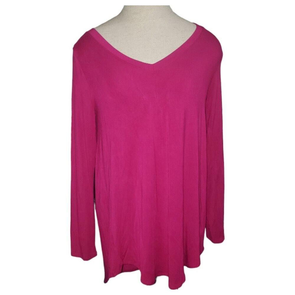 Designer CT1692 Zenana Magenta Long Sleeve T-shirt S Size S / US 4 / IT 40 - 1 Thumbnail