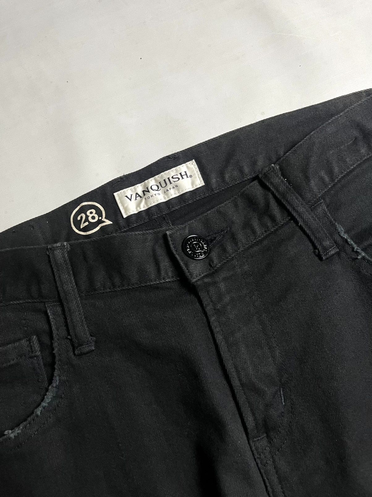 Fragment Design × Vanquish 📦HOT📦Vanquish distress denim full black / vkei / biker style Size US 28 / EU 44 - 8 Thumbnail