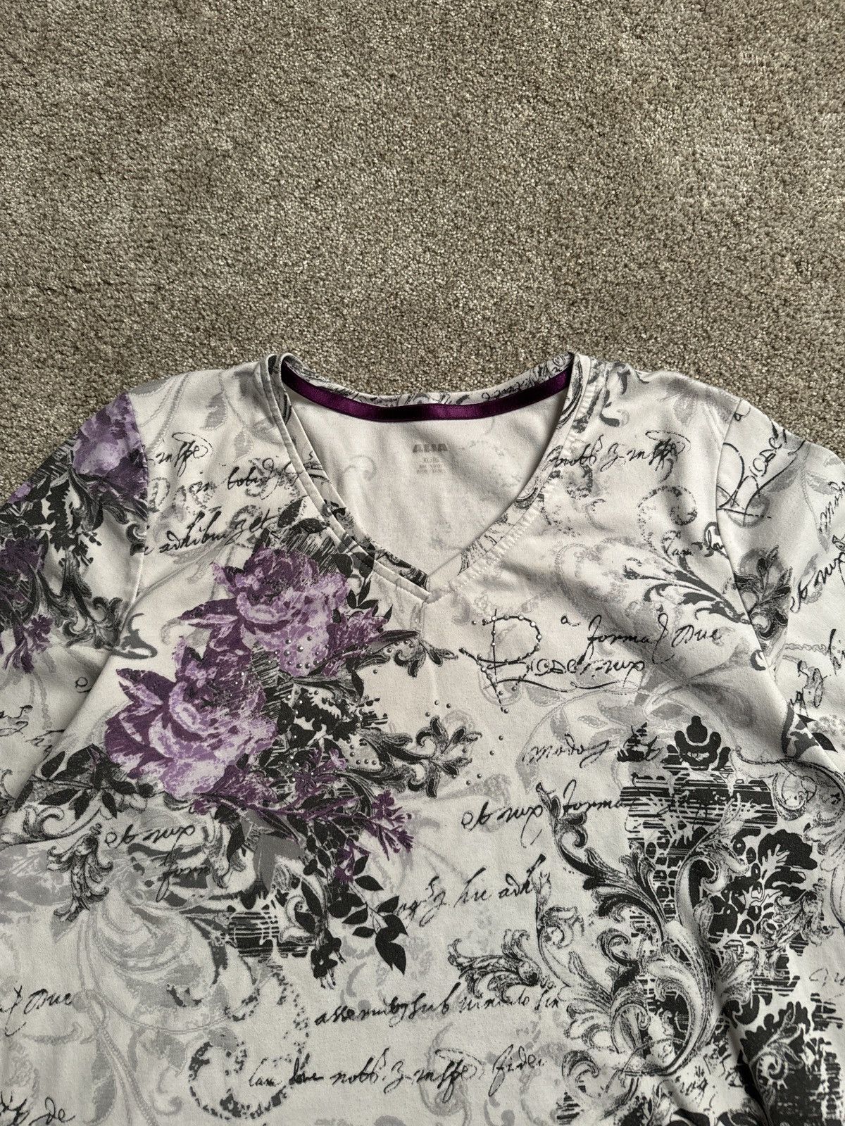 Other ALIA Y2K STYLE “ROSE” RHINESTONE LONG SLEEVE Size XL / US 12-14 / IT 48-50 - 2 Thumbnail