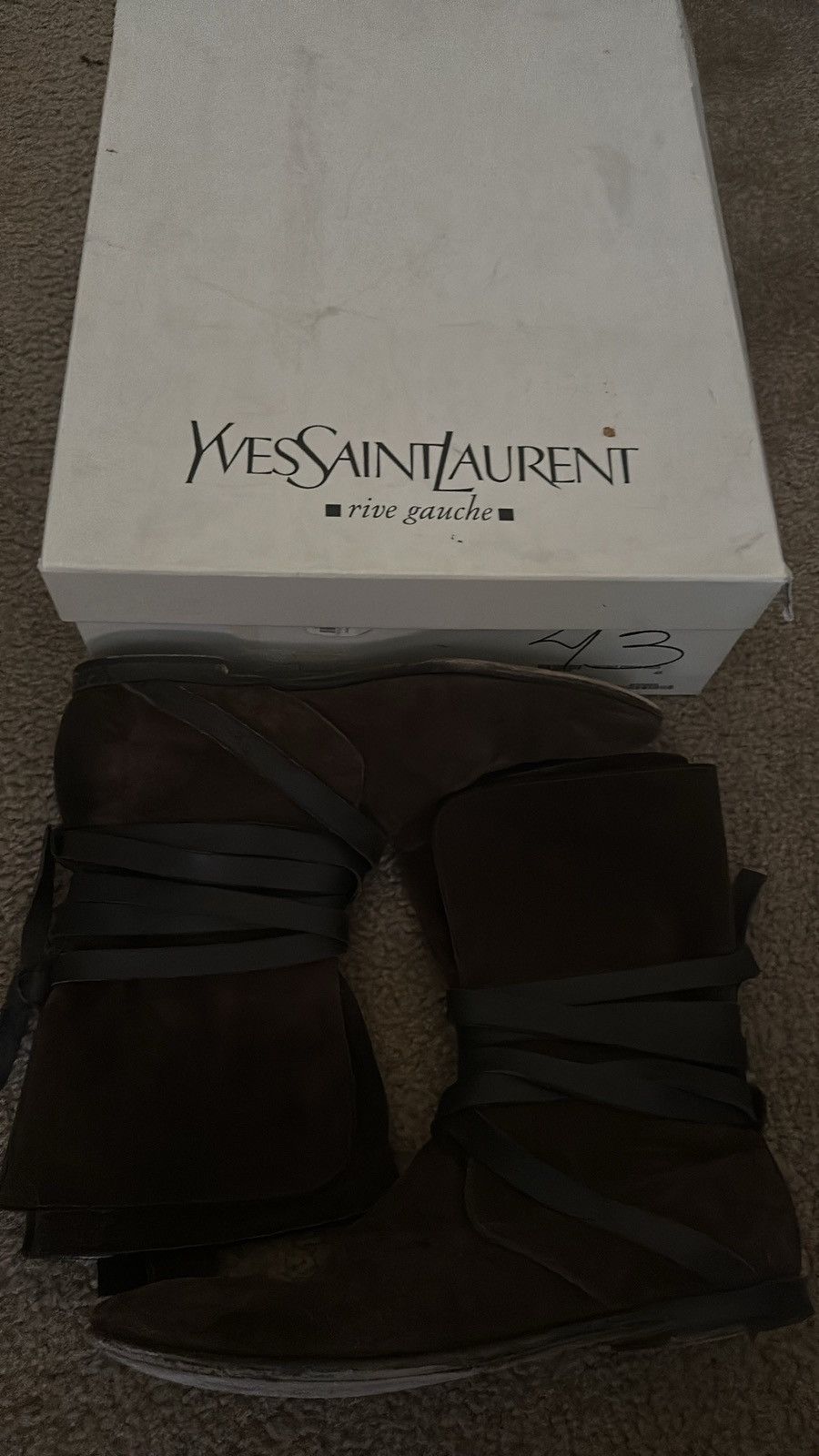 Yves Saint Laurent Yves Saint Laurent Suede Boots Size US 11 / EU 44 - 3 Thumbnail
