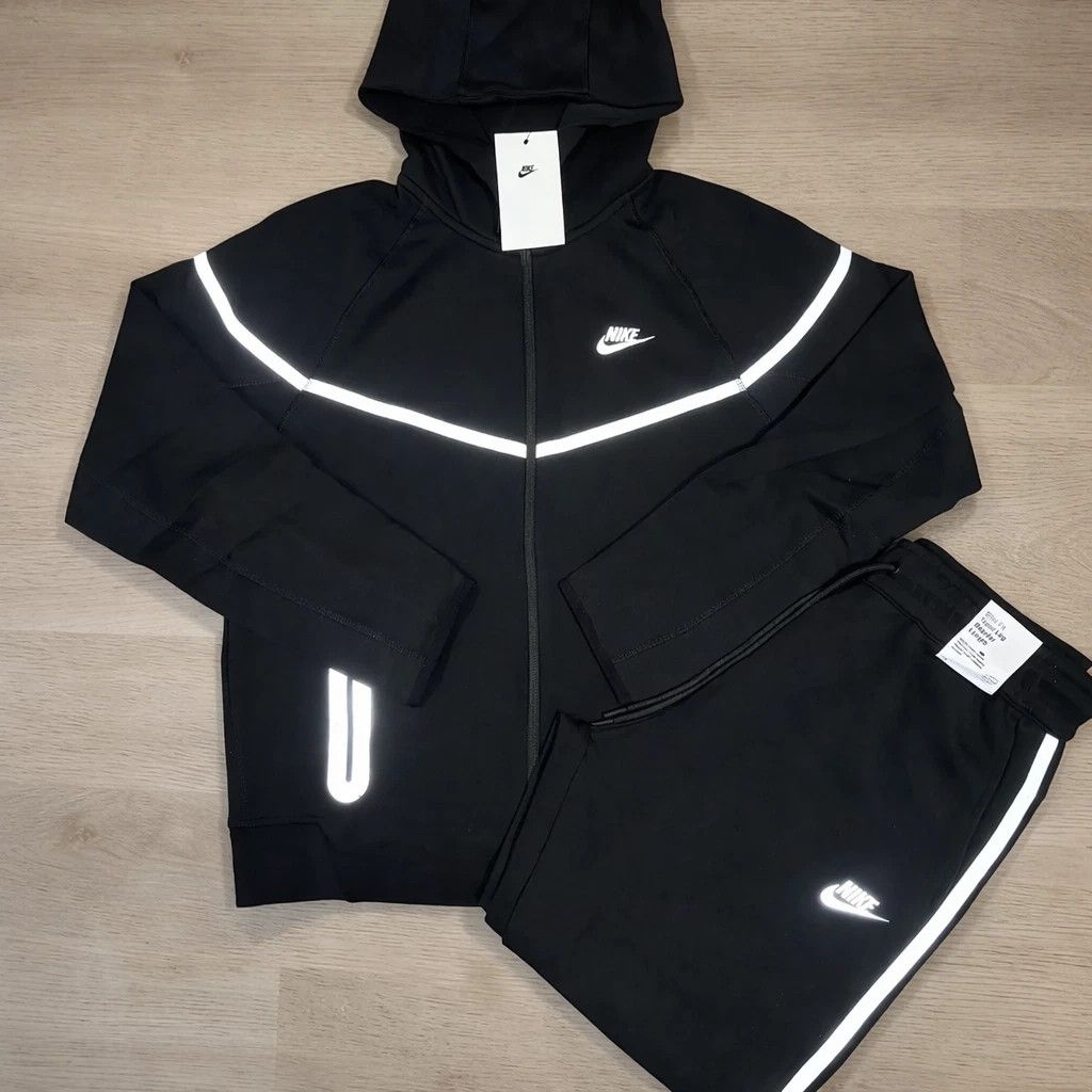 Nike Nike Tech Fleece Zip Hoodie & Joggers Reflective Set Size US M / EU 48-50 / 2 - 2 Thumbnail