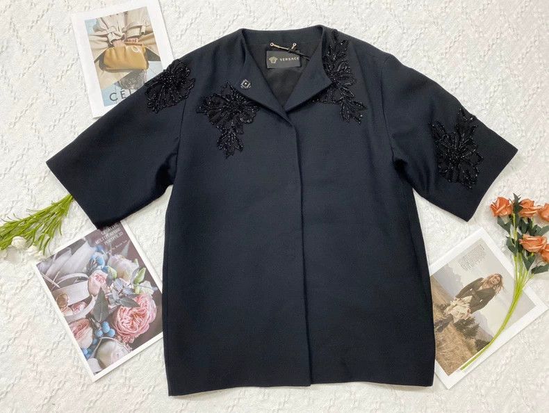 Versace Versace Embroidered Wool Short Jacket - dmc Size US M / EU 48-50 / 2 - 1 Thumbnail