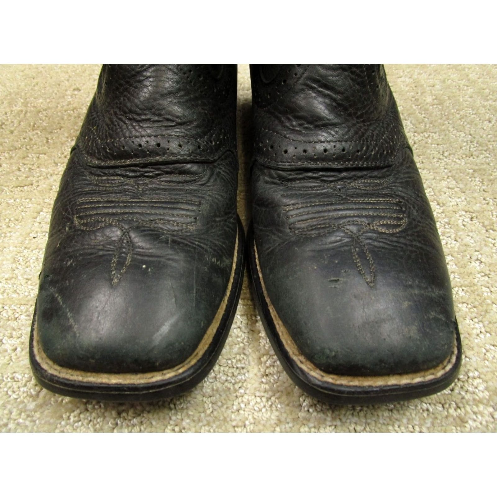 Ariat Ariat Boots Men Western Leather Black Square Toe 7 Size US 7 / EU 40 - 6 Thumbnail