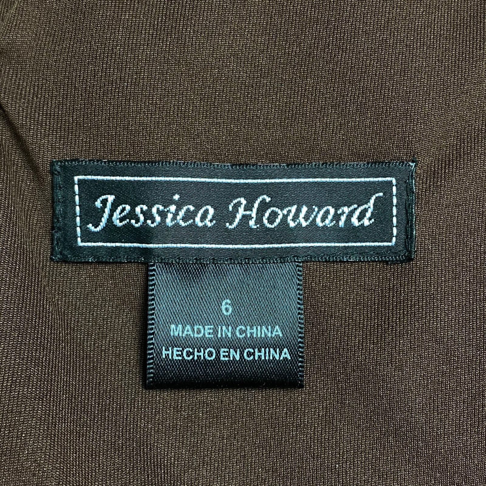 Other Jessica Howard Brown Shiny Empire Waist Ruffled Dress 6 Size M / US 6-8 / IT 42-44 - 4 Thumbnail