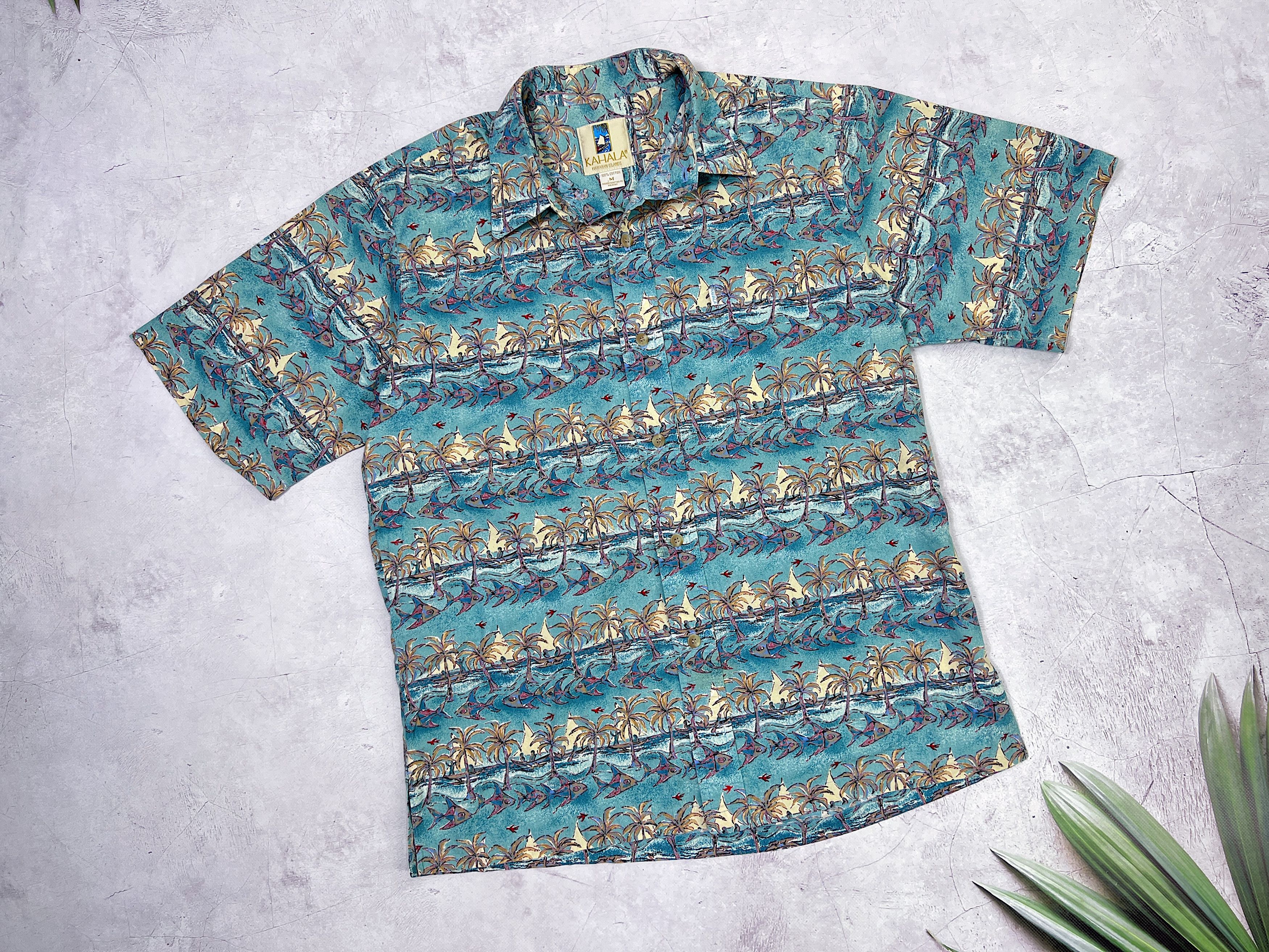 Other Vintage Kahala Hawaiian Shirt Fish & Palms Size US M / EU 48-50 / 2 - 3 Thumbnail