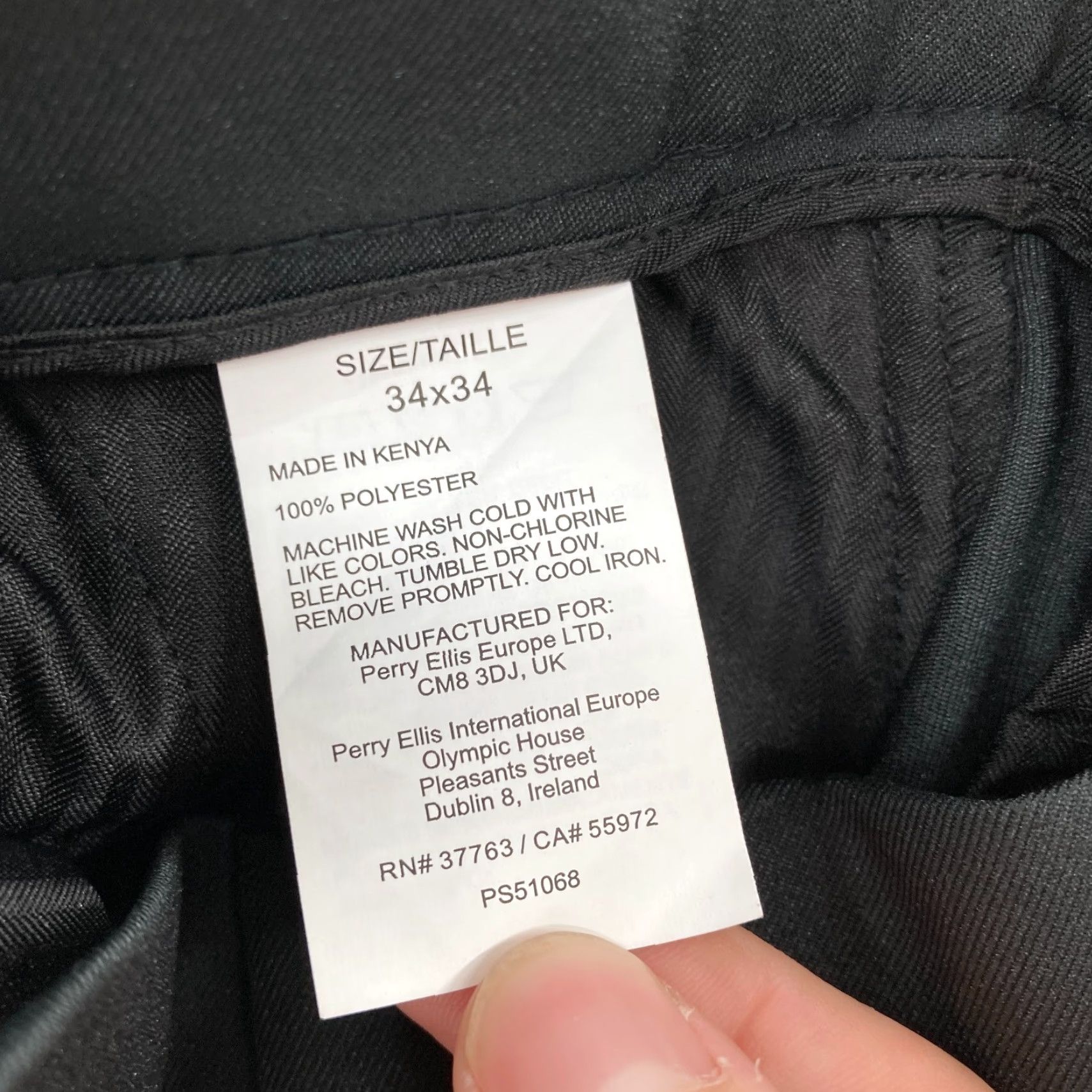 Perry Ellis Perry Ellis Portfolio Essential Dress Pants Mens 34x34 Modern Fit Black Stretch Dress Pants Mens 34 Black Stretch Size US 34 / EU 50 - 6 Thumbnail
