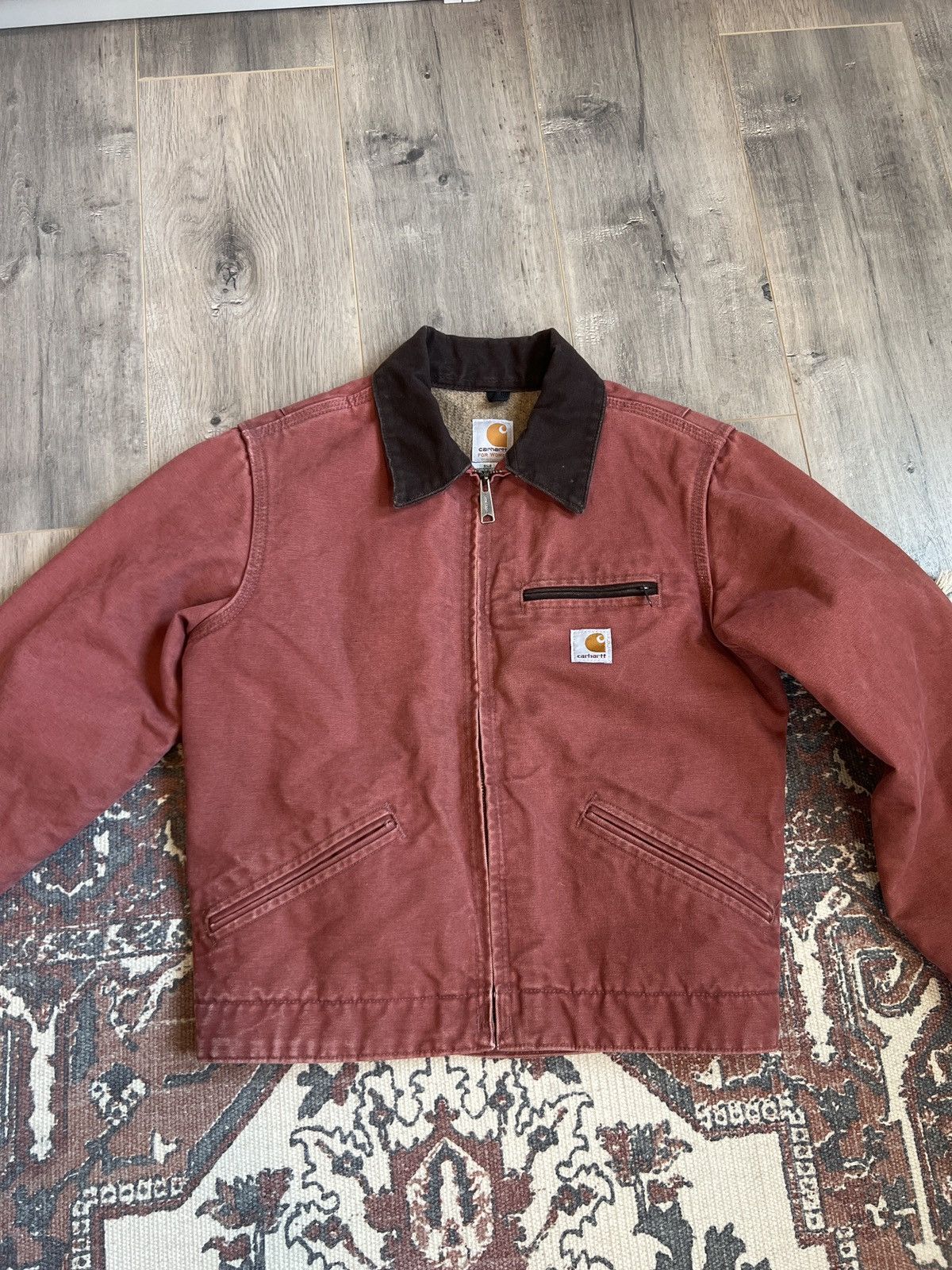 Image of Vintage Carhartt Jacket in Salmon Pink, Women's (Size XS)