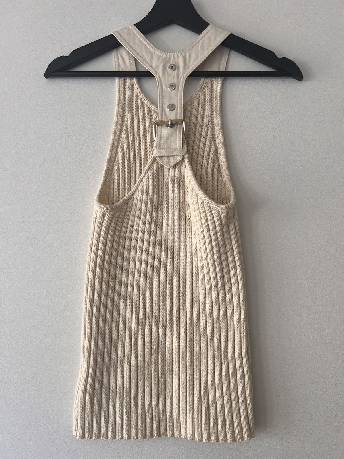 Image of NWT Dion Lee | Cotton Rib Buckle Tank in Cream, Women's (Size Small)