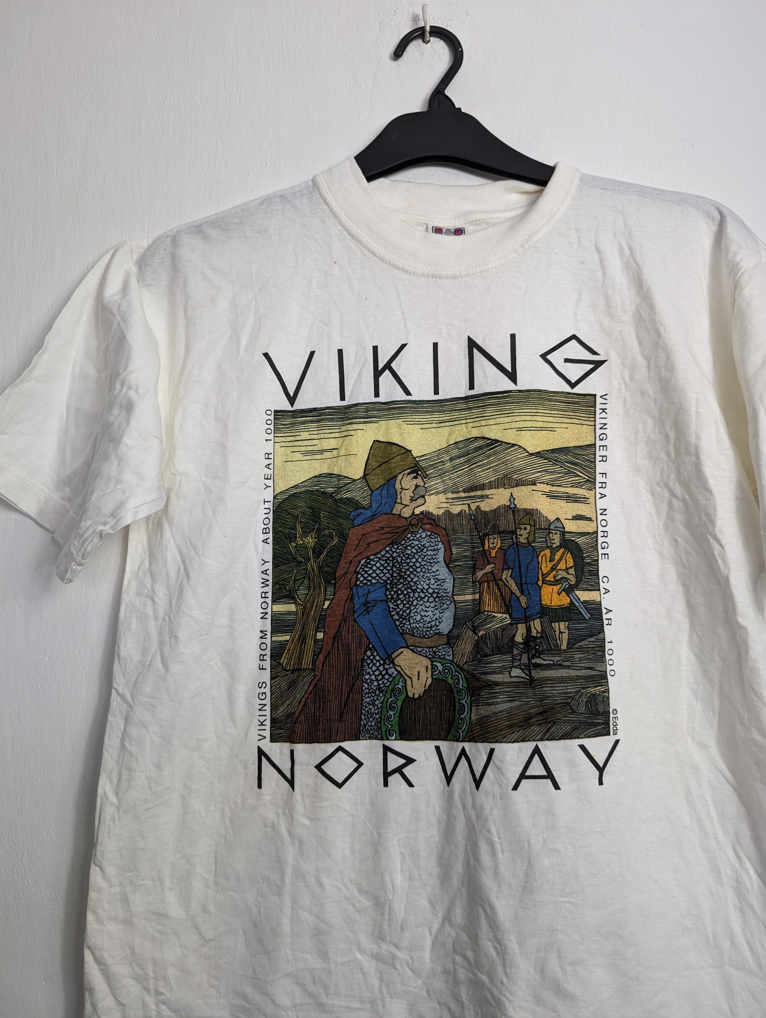 Vintage Vintage 90s Viking Norway Graphic Tee Size US M / EU 48-50 / 2 - 2 Thumbnail