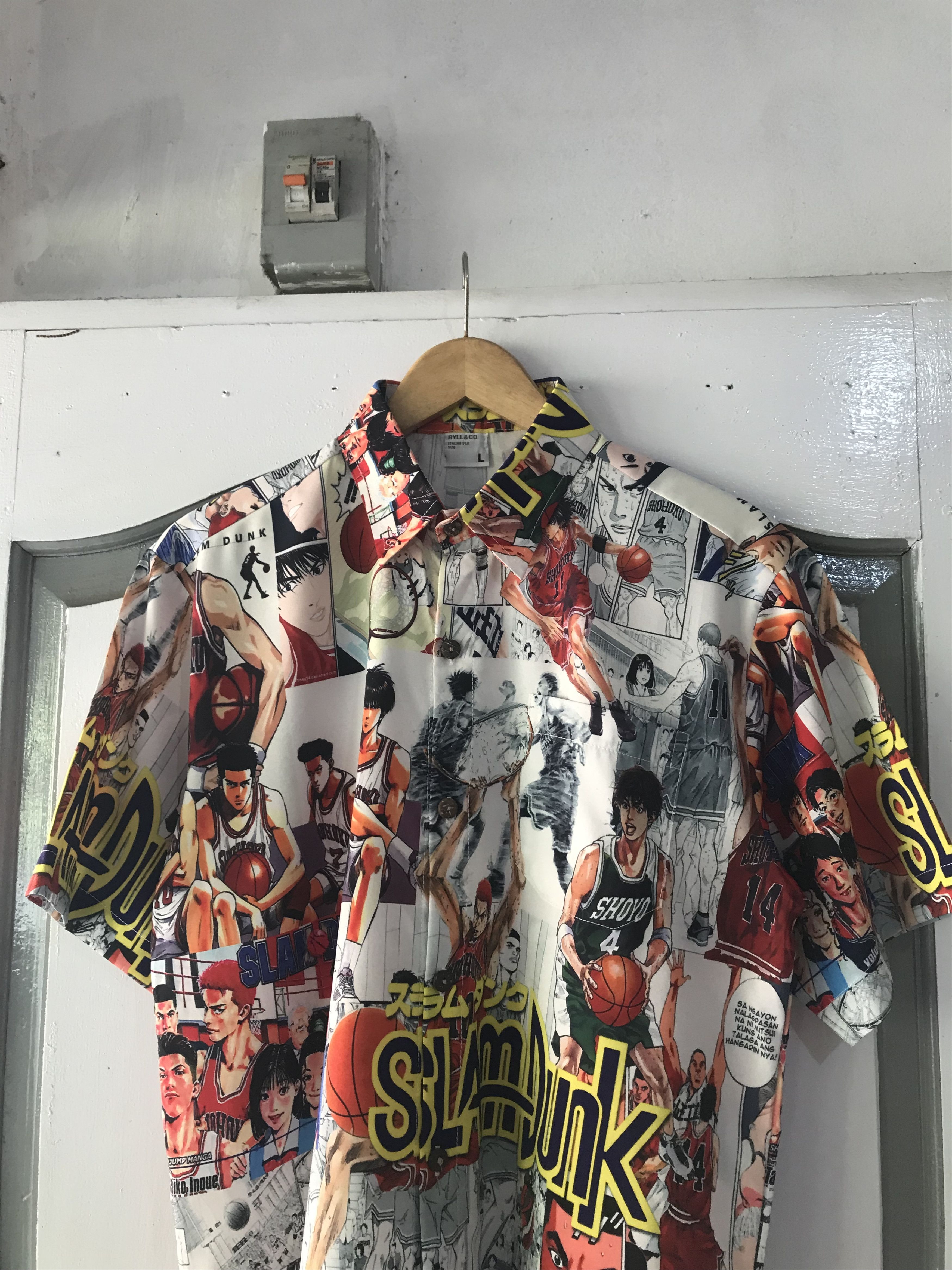 Anime × Japanese Brand × Vintage Vintage Anime Slam Dunk AOP Shirts Size US L / EU 52-54 / 3 - 4 Thumbnail
