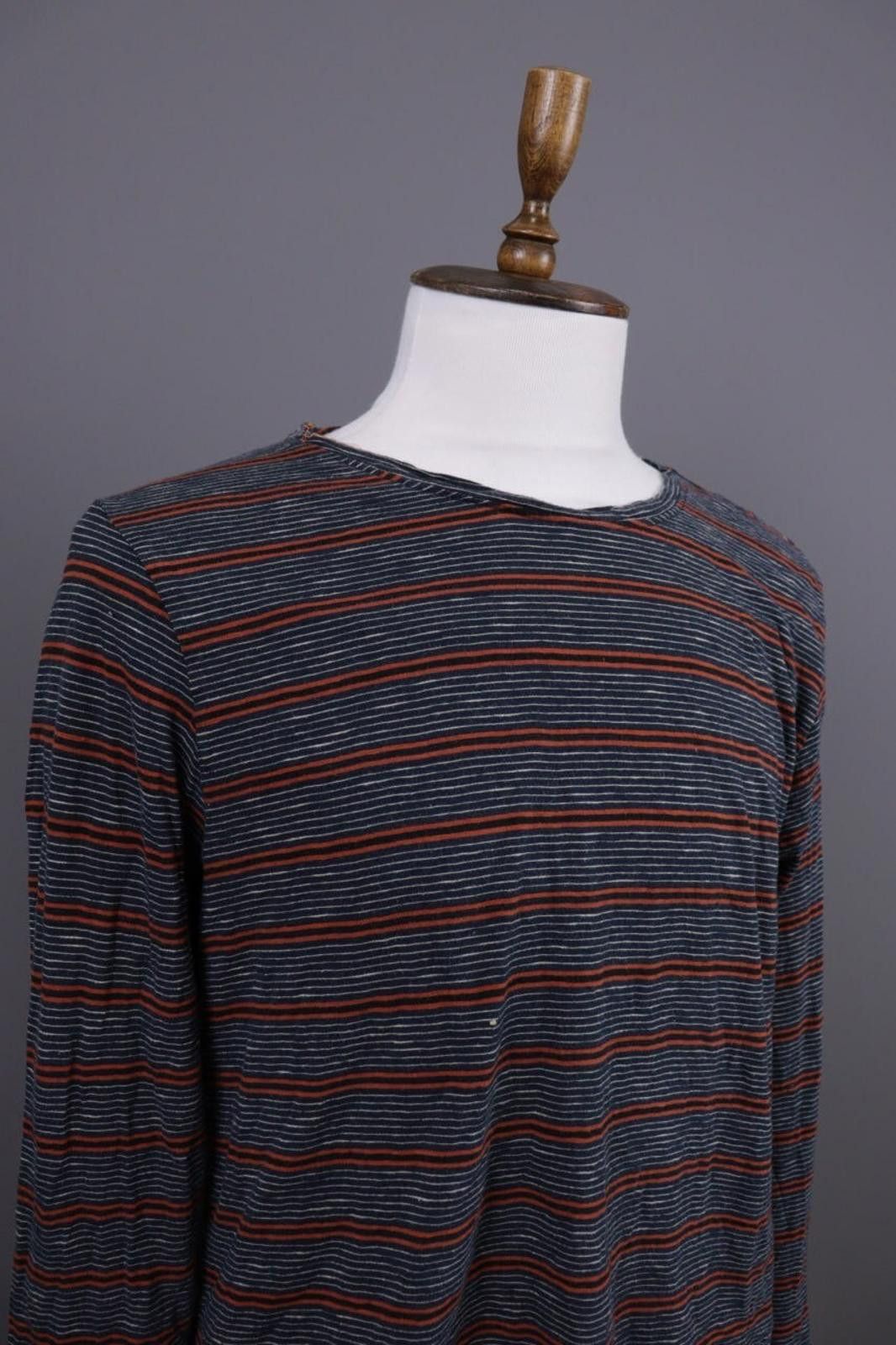 Nudie Jeans Nudie Jeans Co Gray Striped Knit Relaxed Sweater Size L Size US L / EU 52-54 / 3 - 8 Thumbnail