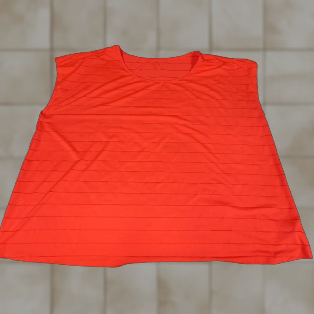 Vintage Zelos Womens Tank 2X Plus Orange Active Stretch Sleeveless Round Neck Pullover Yoga Athletic Plus Size Women Top Size XXL / US 16-18 / IT 52-54 - 1 Thumbnail