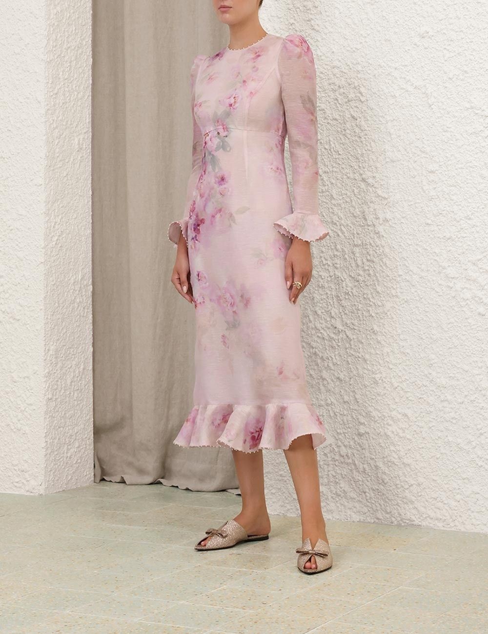 Zimmermann oc11z1025 Crush Flower Midi Dress in Multicolor Size M / US 6-8 / IT 42-44 - 8 Thumbnail