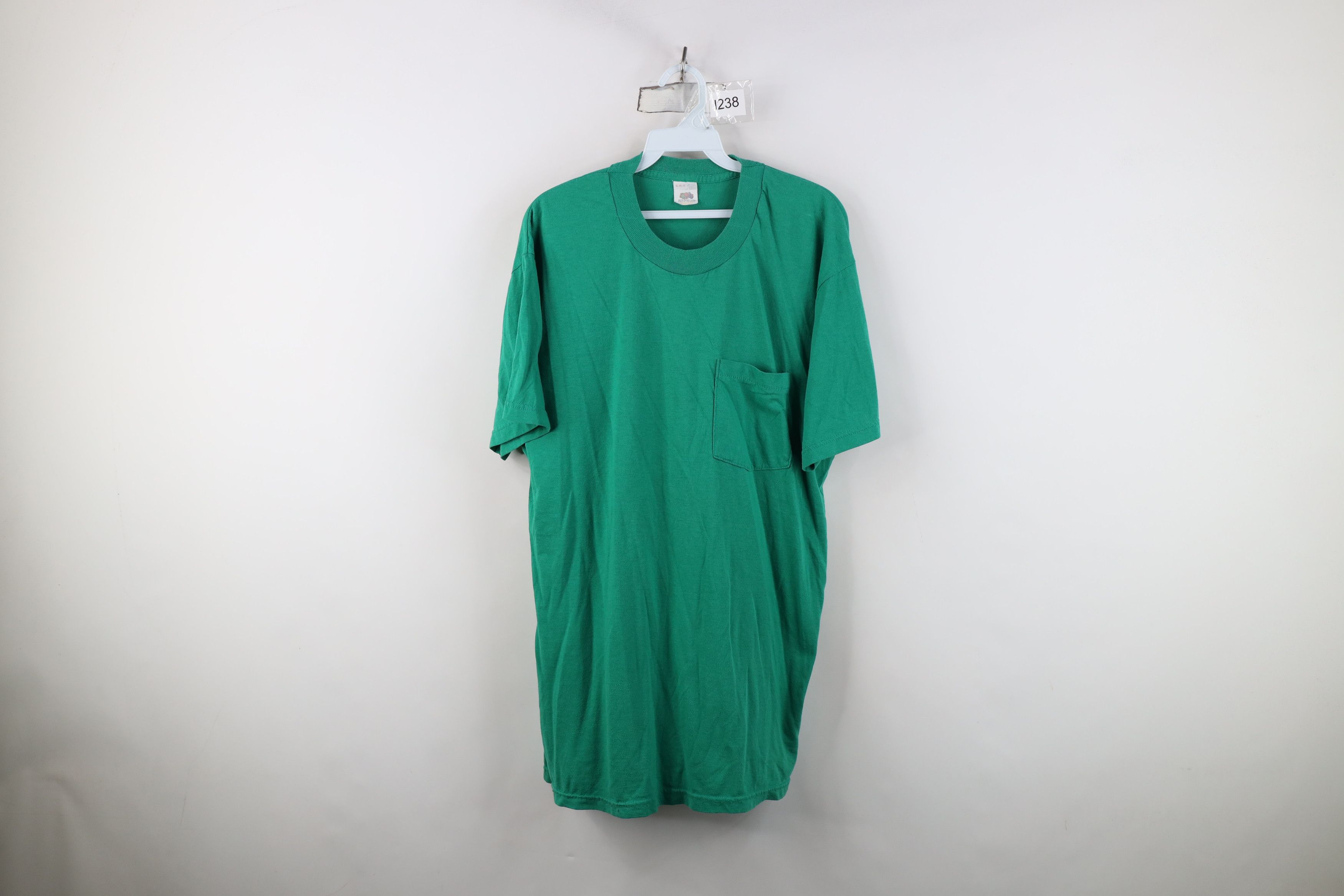 Vintage Vintage 90s Streetwear Short Sleeve Pocket T-Shirt Kelly Size US XL / EU 56 / 4 - 1 Thumbnail