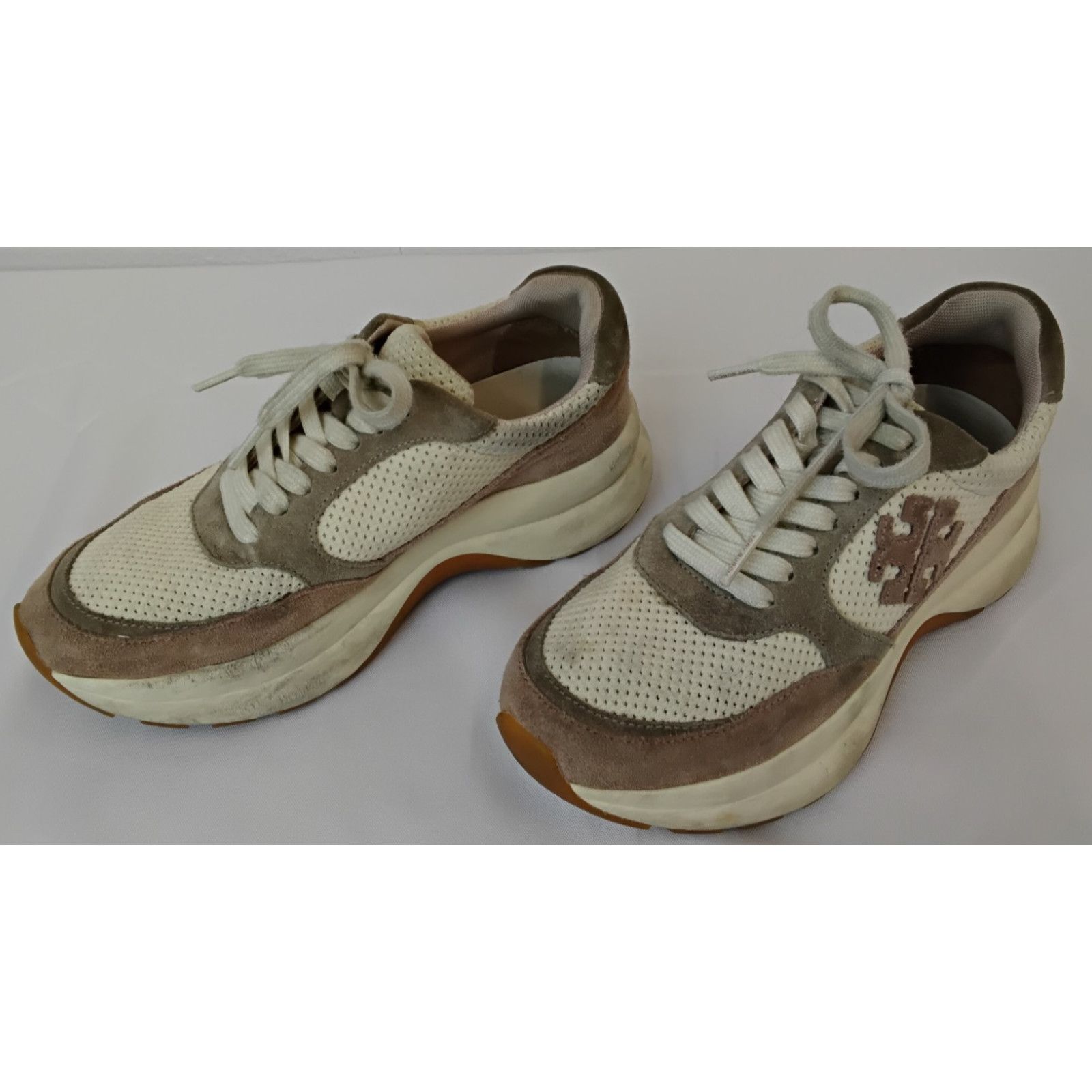 Tory Burch Tory Burch Kick Trainer Sneaker Women's 7M Rose/Cream Suede Size US 7 / IT 37 - 5 Thumbnail