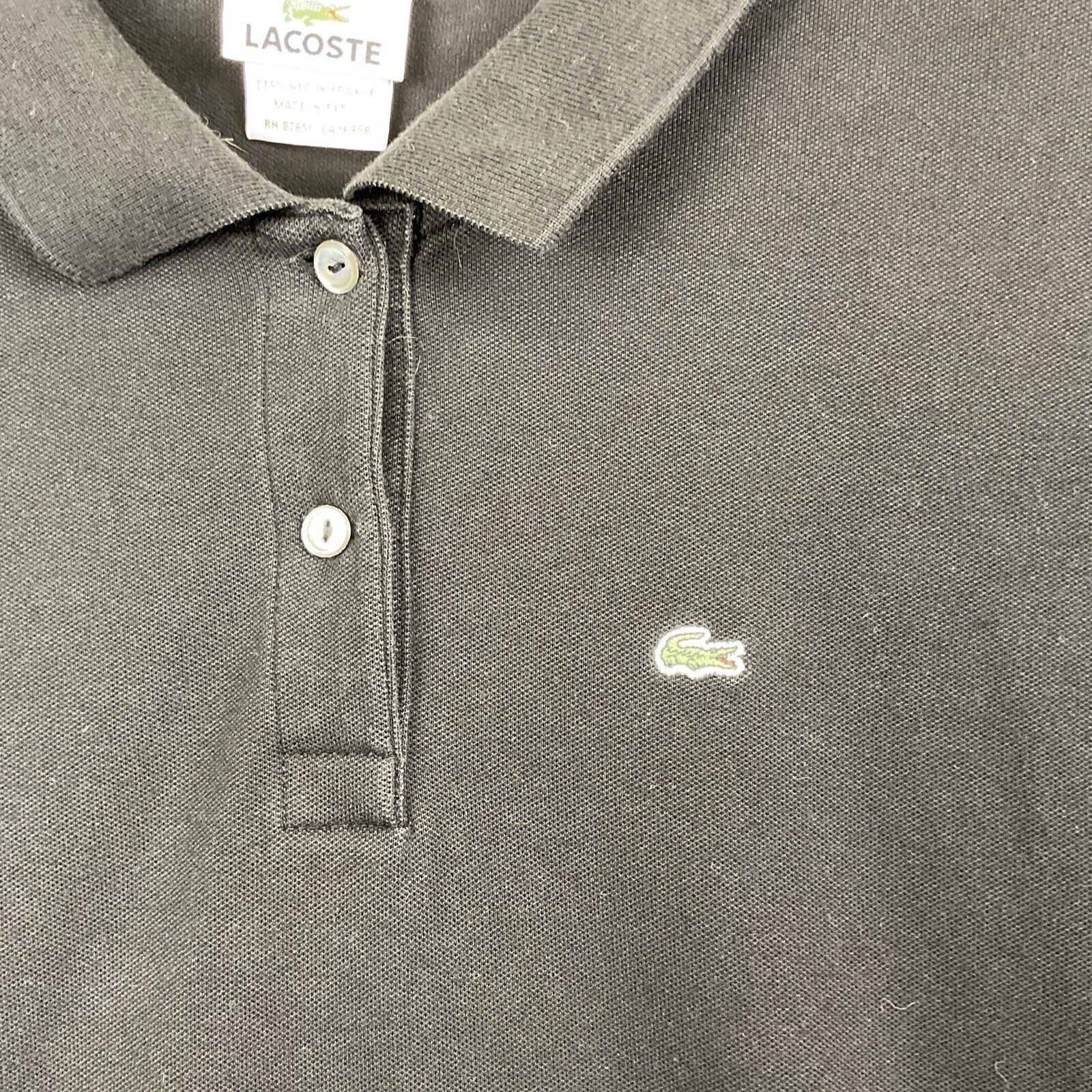 Lacoste LACOSTE Womens Polo Shirt Size 46 XL Black Cotton Embroider Size XL / US 12-14 / IT 48-50 - 6 Thumbnail