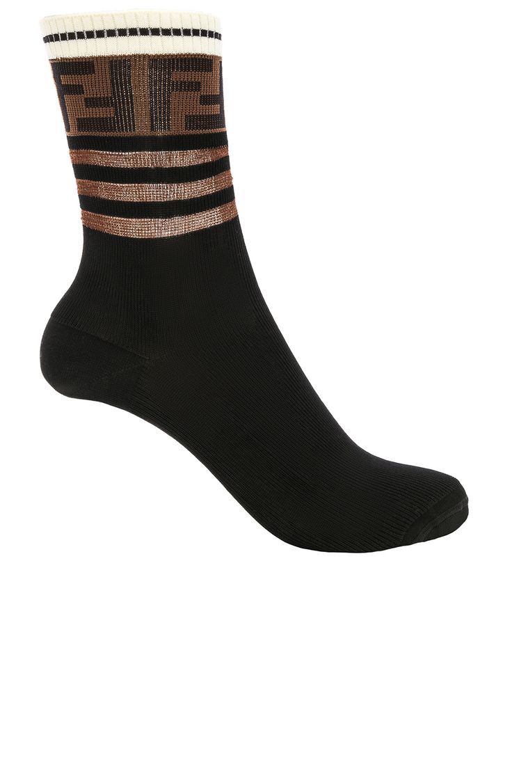 Fendi o1s1wg111224 Size: OS / Socks in Brown & Black Size ONE SIZE - 1 Preview