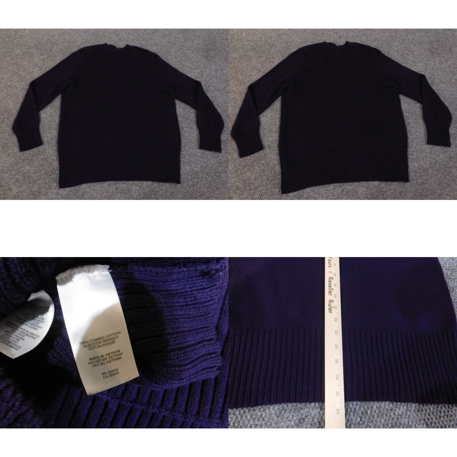 Jones New York Jones New York Sweater 1X Womens Purple Cotton Knit Pullover V-Neck Long Sleeve Stretch Logo Classic Size XL / US 12-14 / IT 48-50 - 8 Thumbnail