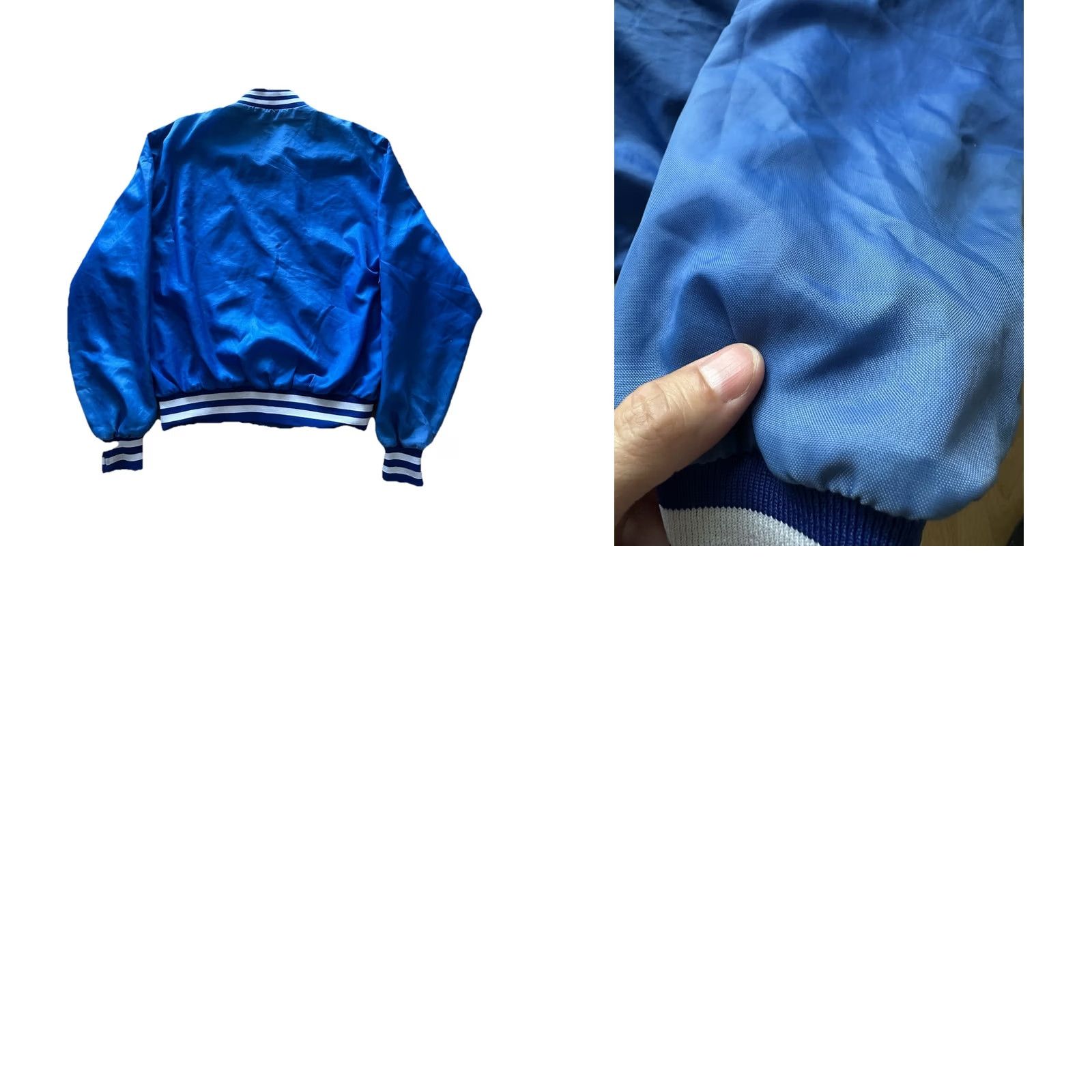Vintage VINTAGE Swingster Jacket 80s Bomber Satan Satin Blue Mens L Packable All Seasons - 24.5" Chest 27" Length Size US L / EU 52-54 / 3 - 8 Thumbnail