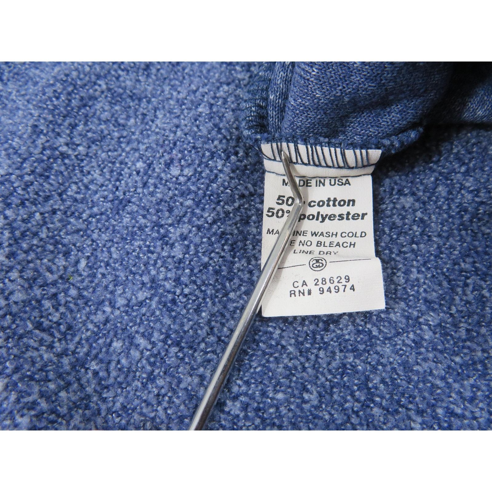 Stussy Stussy Long Sleeve Thick Shirt Blue V-neck Sz L-XL Size US L / EU 52-54 / 3 - 4 Thumbnail