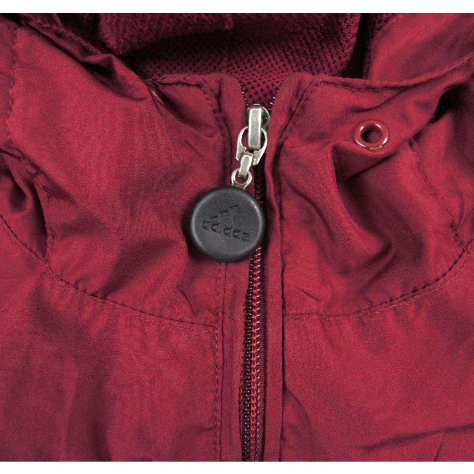Adidas VINTAGE adidas Jacket Mens Large Red Windbreaker Hooded Zip Pullover Casual Mens Windbreaker Adidas Logo All Seasons Outdoor 90s? Size US L / EU 52-54 / 3 - 3 Thumbnail