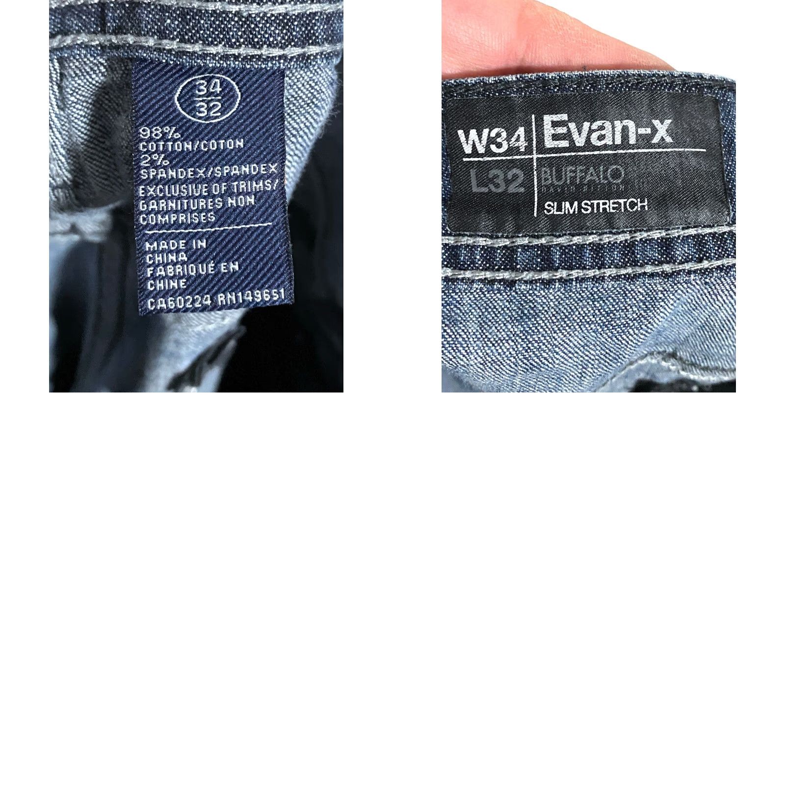 Buffalo David Bitton Buffalo David Bitton Jeans Evan-X Slim Stretch Mens 34x32 Whiskered Grunge Y2K Size US 34 / EU 50 - 8 Thumbnail