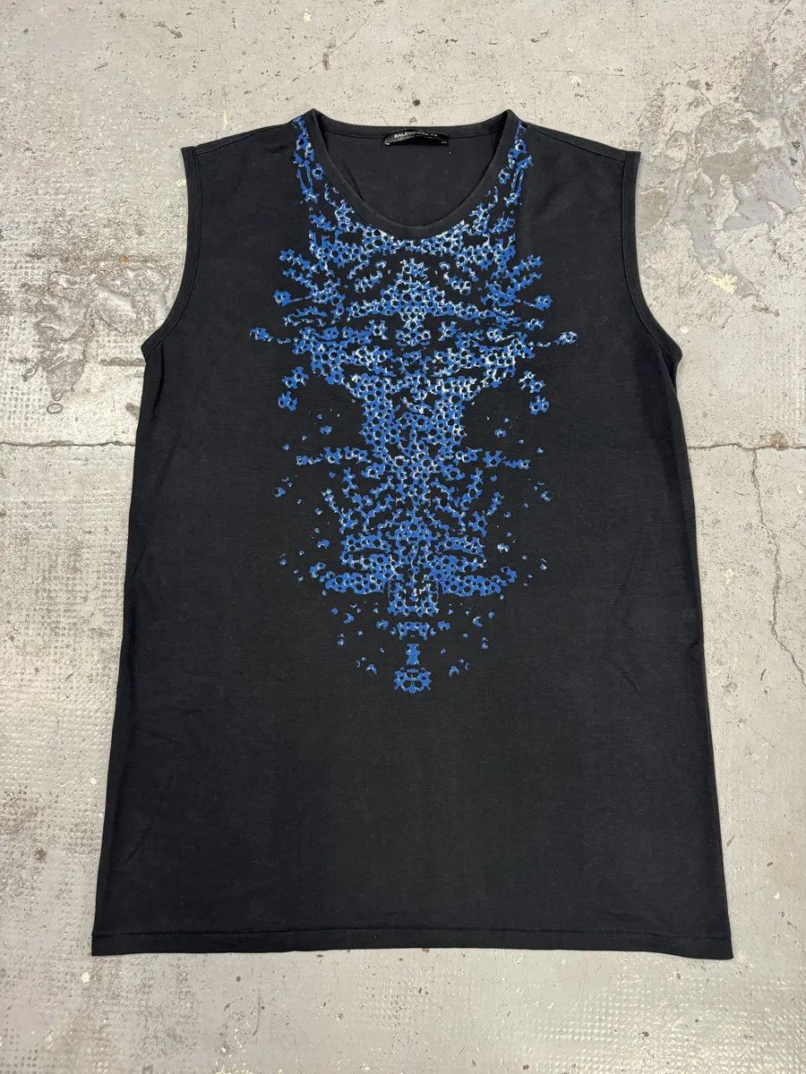 Balenciaga × Designer × Vintage SS2010 Balenciaga Black & Blue Contemporary Tank Top Size US L / EU 52-54 / 3 - 1 Thumbnail