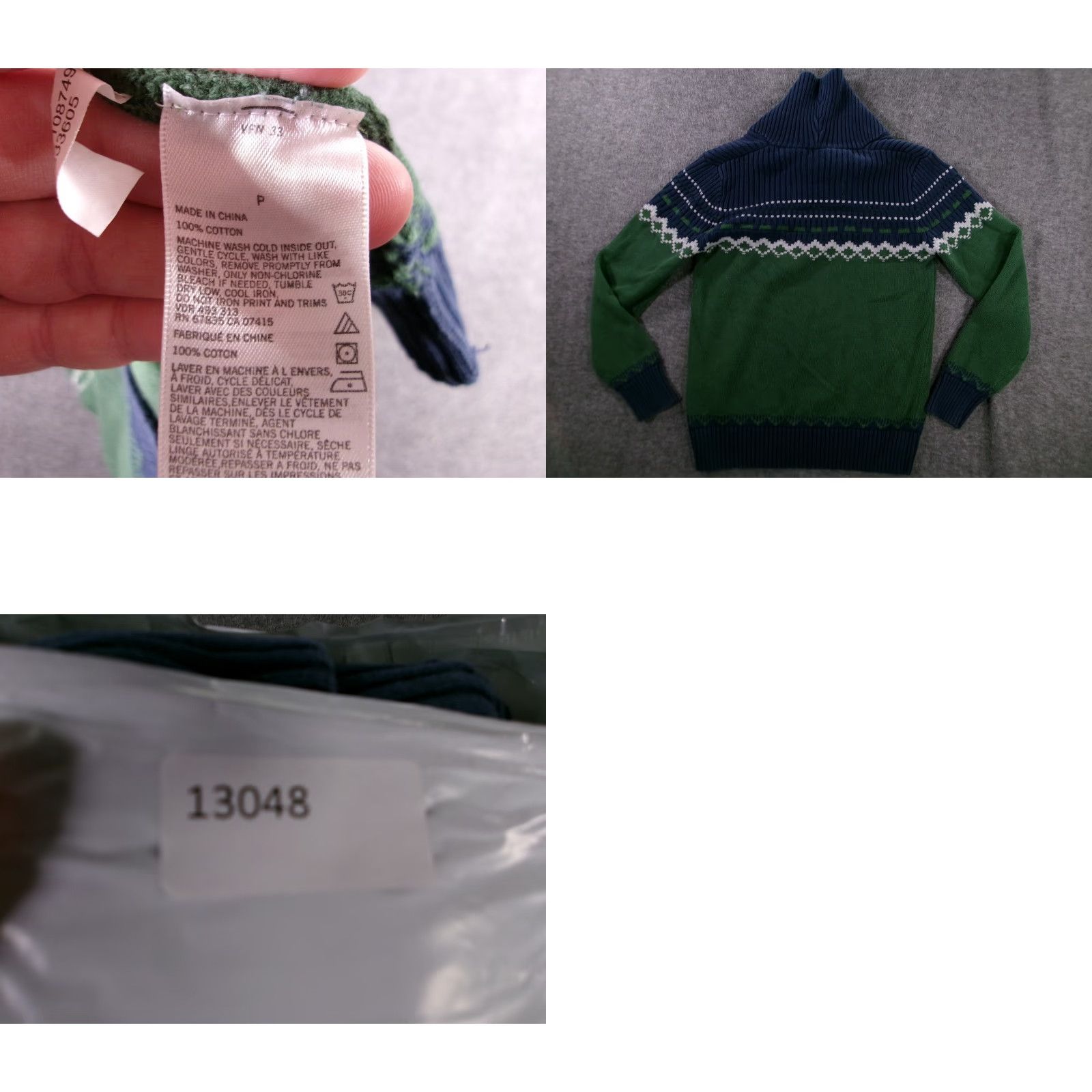 Nautica Nautica Sweater Shirt Mens Small Shawl Collar Pullover Fair Isle Knit Green (adjust if "Shirt" should be "Sweater" category) Size US S / EU 44-46 / 1 - 8 Thumbnail