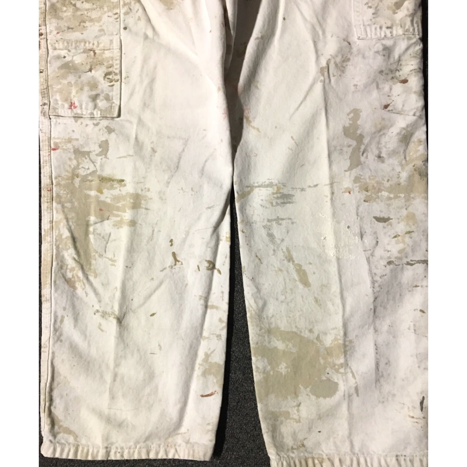 Dickies VINTAGE Dickies Thrashed Faded Distress Paint Pants 38 White Men Pants 90s Grunge Biker Punk Work Cargo Jeans/Dungaree Style Mens Size US 38 / EU 54 - 3 Thumbnail