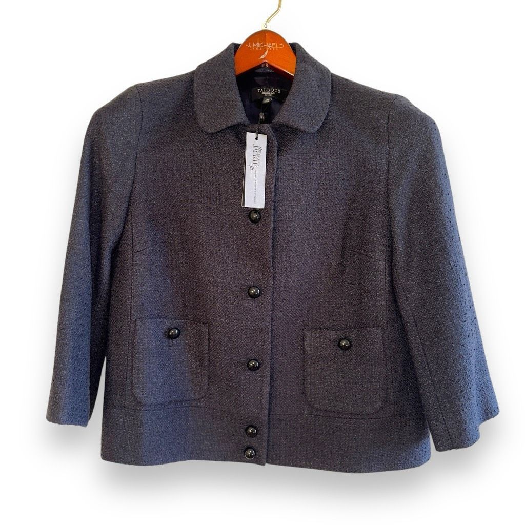 Other NWT Talbots Petites Navy Wool Jackie Fit Lady Jacket Size 12 Size XL / US 12-14 / IT 48-50 - 1 Thumbnail