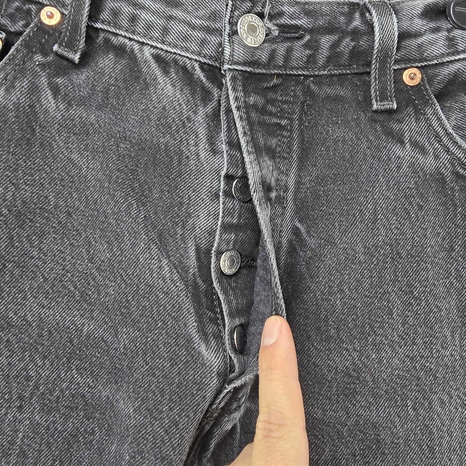 Levi's Vintage Levis Jeans 36x34 (Fits 34x31) Black 501 Y2K 2008 Size US 34 / EU 50 - 3 Thumbnail