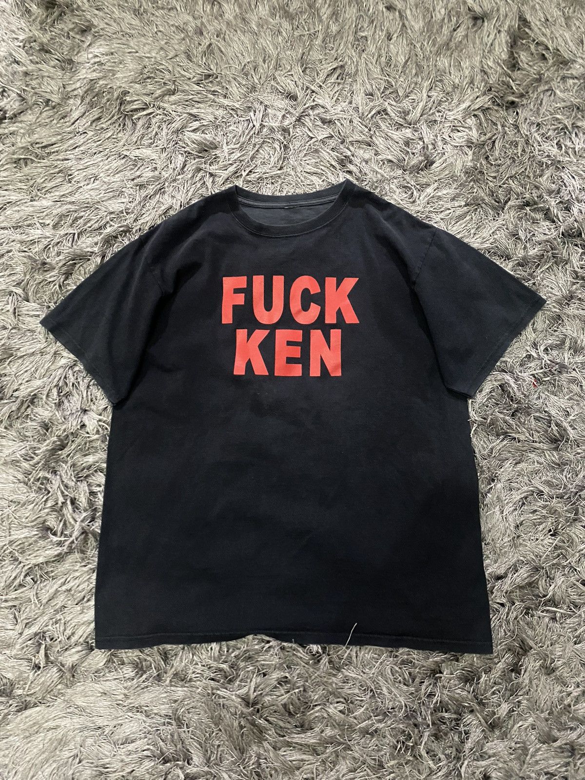 image of Fuck Ken Pizza Of Death Records Punk Band Tee in Black, Men's (Size Large)