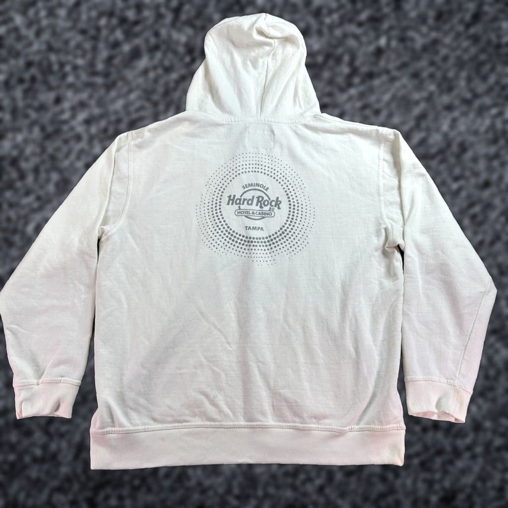 Hard Rock Cafe Hard Rock Seminole Casino Hoodie Mens XL White Gray Tampa Sweatshirt FLAW Size US XL / EU 56 / 4 - 1 Thumbnail