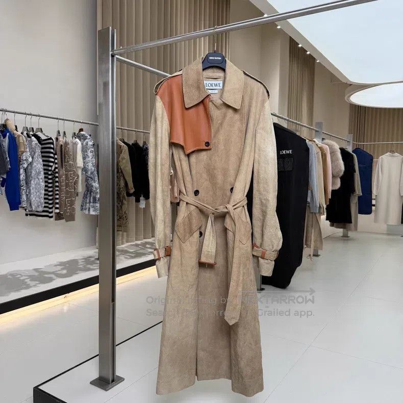 Loewe Loewe Khaki Leather Patch Linen Windbreaker Jacket Size XL / US 12-14 / IT 48-50 - 2 Thumbnail