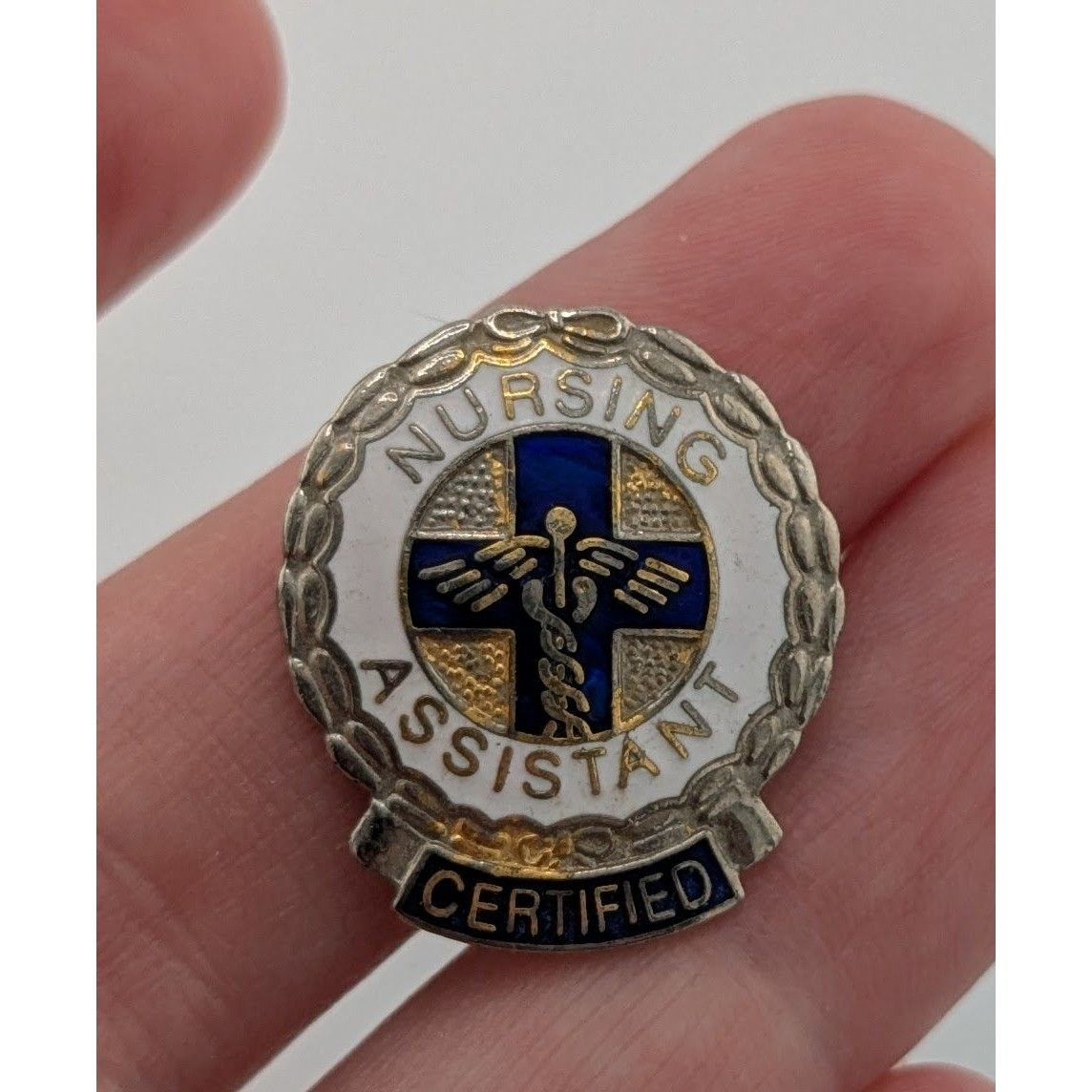 Other Certified Nursing Assistant Blue White And Silver Tone Brooc Size ONE SIZE - 3 Thumbnail