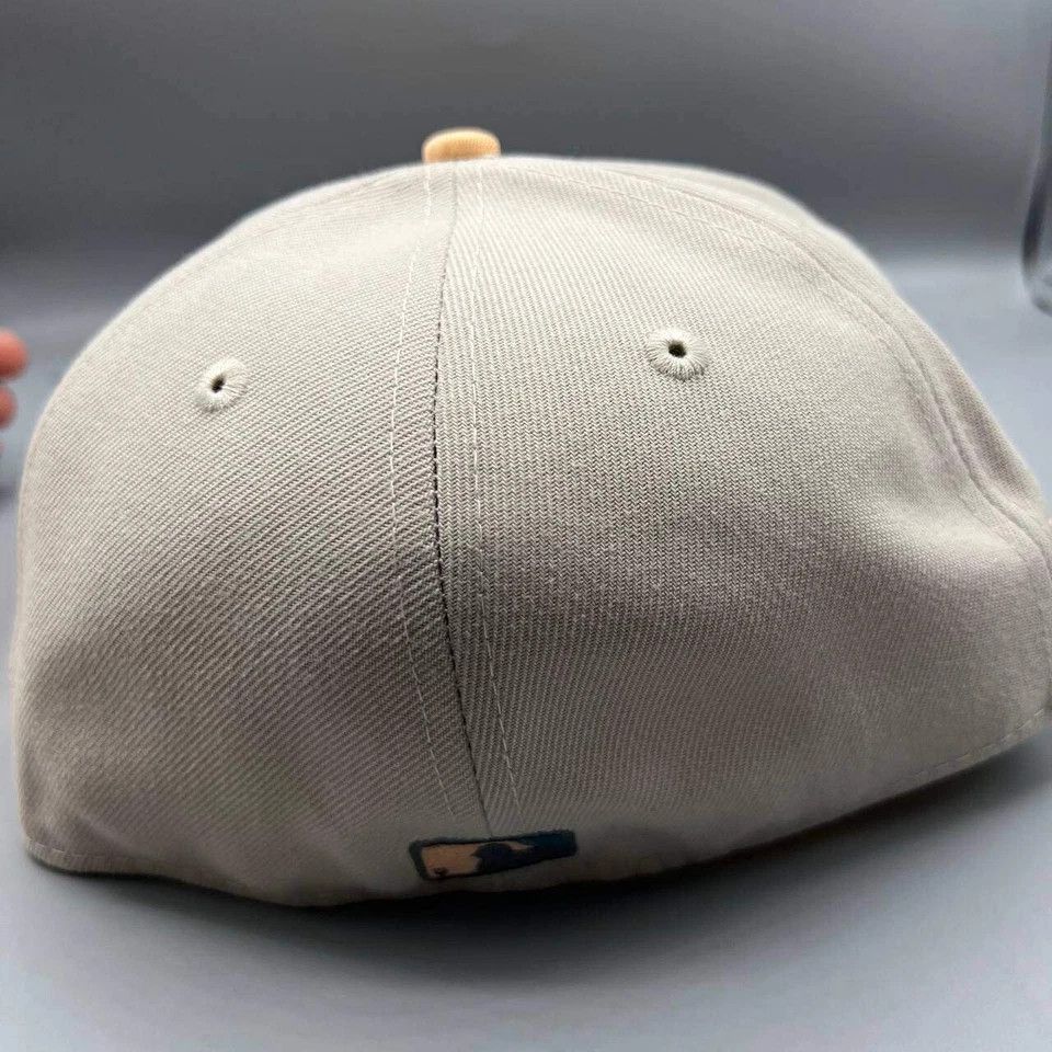New Era Cleveland Indians Guardians Hat Men 7 3/8 Gray Fitted Cap Size ONE SIZE - 6 Thumbnail