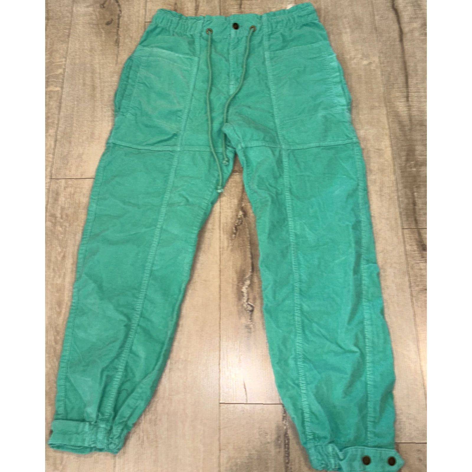 Free People Free People Corduroy Jogger Pants Green Size S Regular Fit 90s Y2K Womens Size 28" / US 6 / IT 42 - 4 Thumbnail