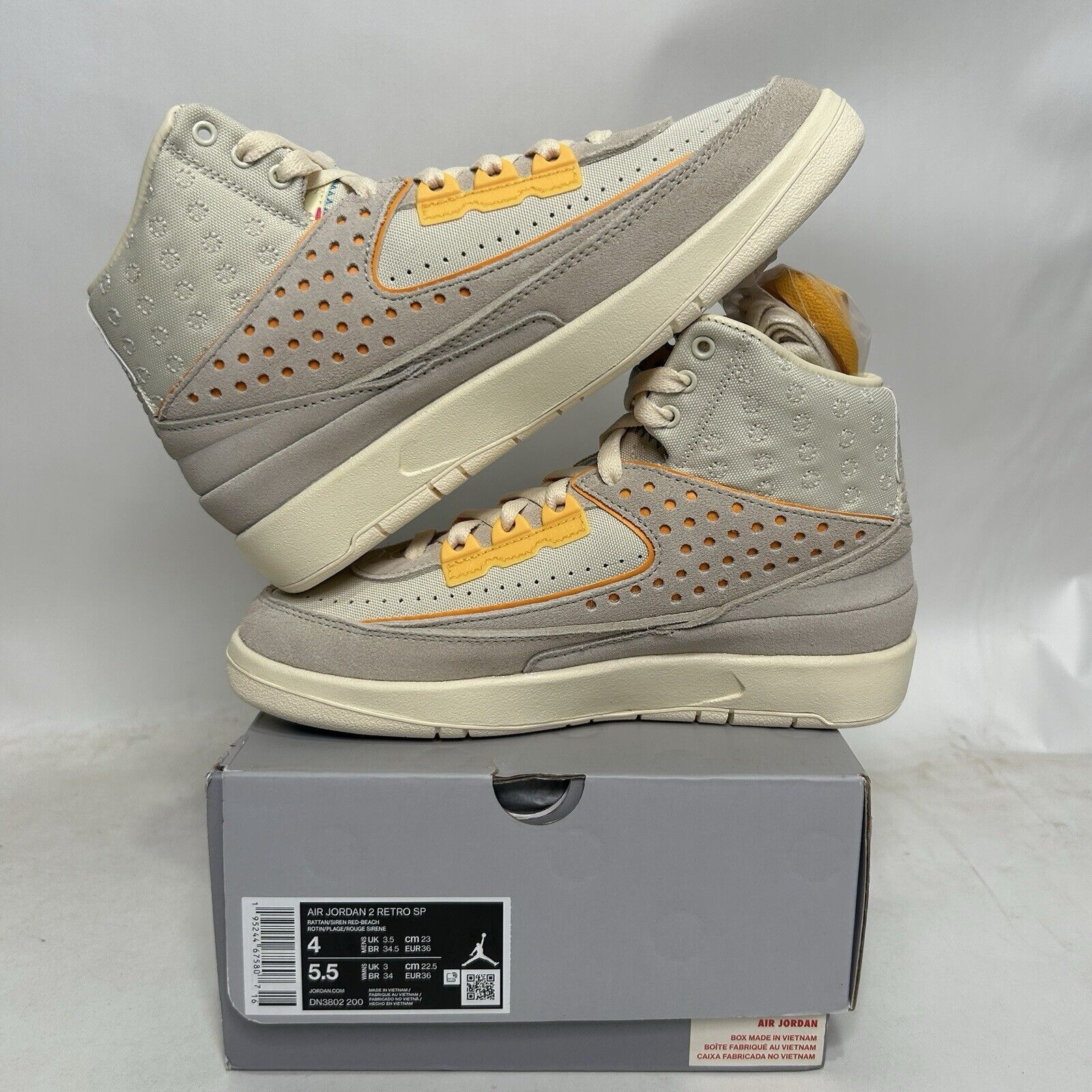 Jordan Brand Nike Air Jordan 2 Retro SP X Union LA “Rattan” 2024 Size US 5.5 / IT 35.5 - 3 Thumbnail
