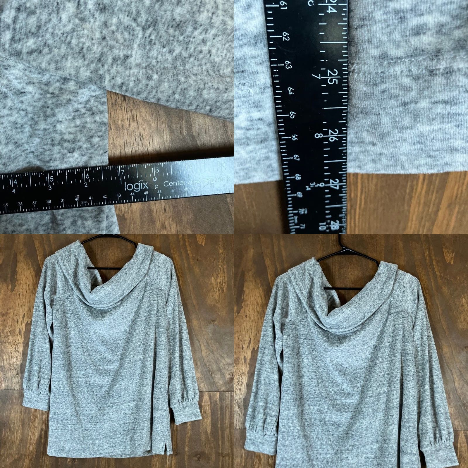 Loft LOFT Womens Sweater Heathered Gray Cowl Neck Soft Pullover Cotton Blend M Size M / US 6-8 / IT 42-44 - 8 Thumbnail