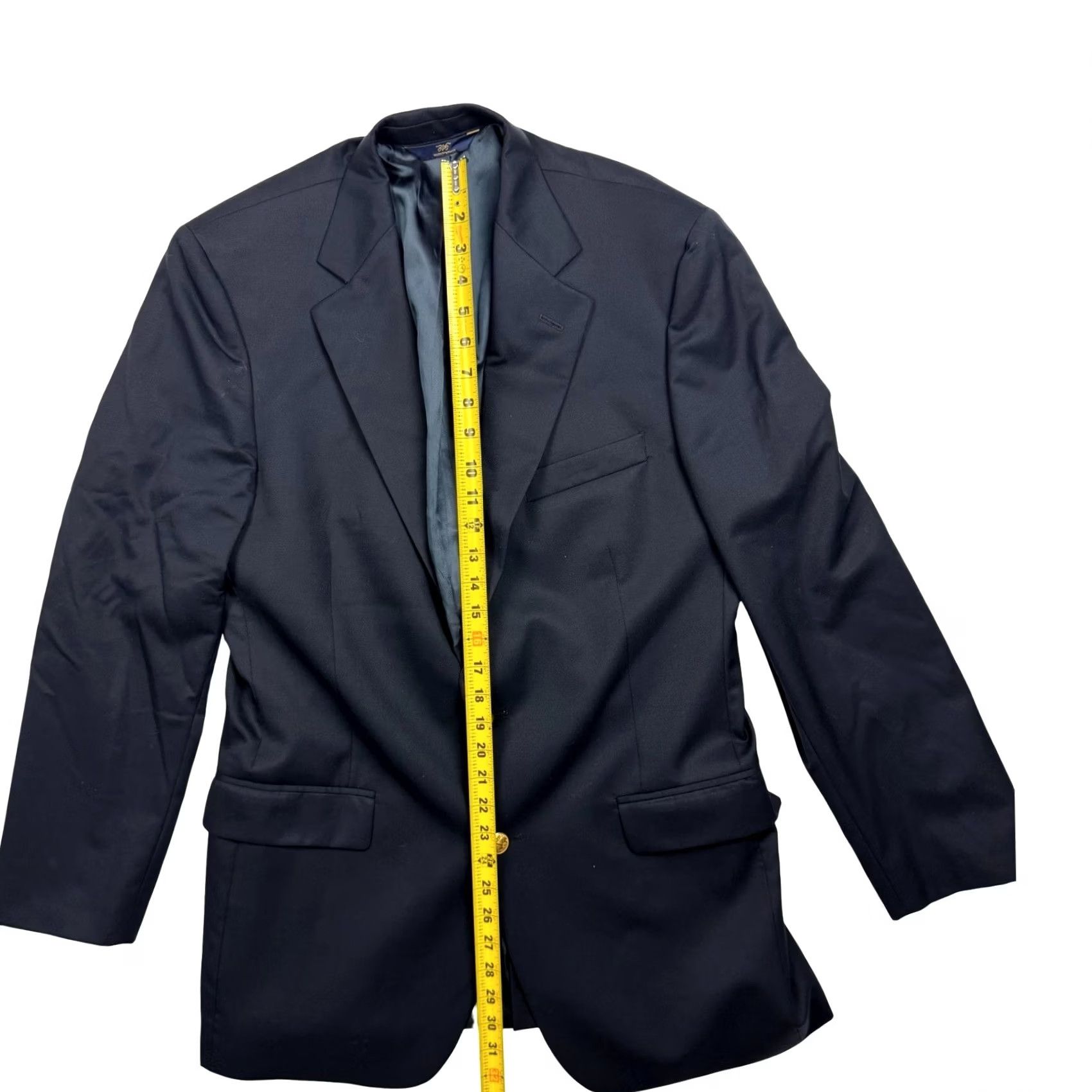 Brooks Brothers Brooks Brothers Blazer Jacket Wool Gold Button Blue 41L Men’s Two-Button Notch Lapel 346 Jacket Long Velvet Gold Buttons Business Size 42R - 3 Thumbnail