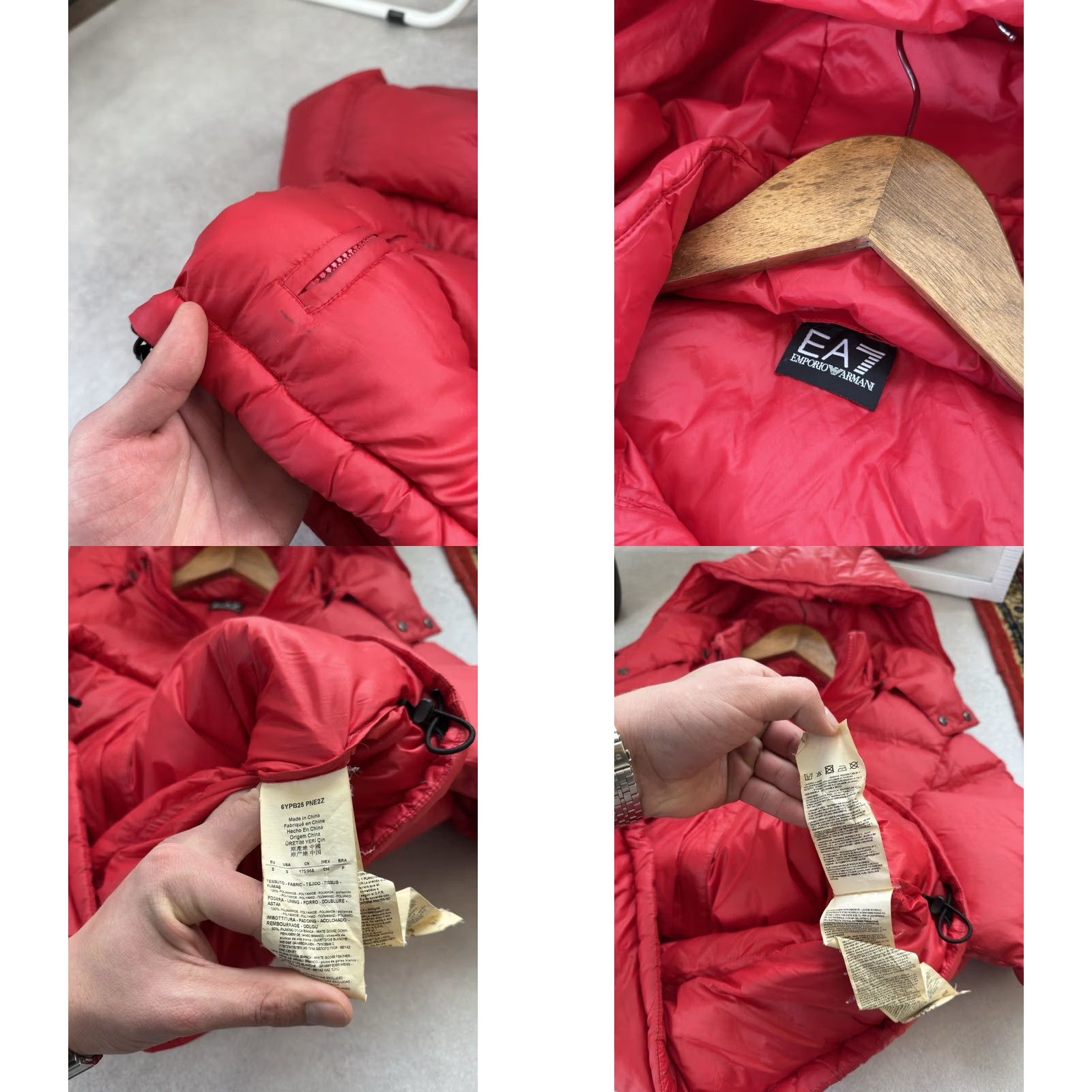 Emporio Armani VINTAGE Emporio Armani Jacket S Men Duck Puffer Down Red Nylon 90s City Designer Casual Streetwear Puffer Full Zip Pockets Limited Edition Size US S / EU 44-46 / 1 - 10 Thumbnail