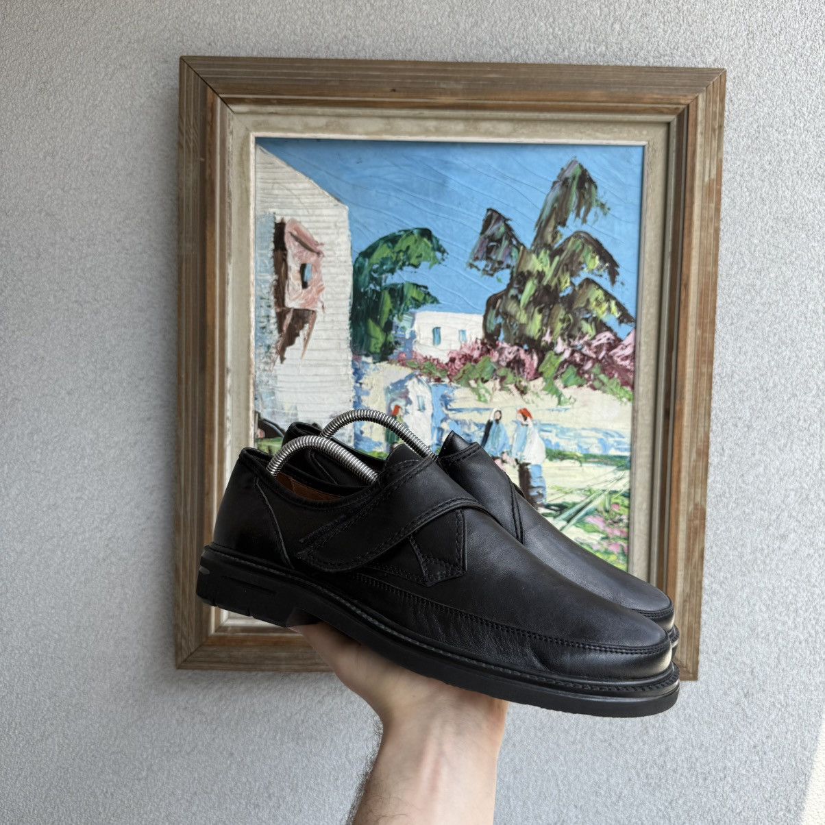 Hype x Leather Vintage Edwards Luxury Black Leather Loafers Casual Shoes, Men's (Size 9)