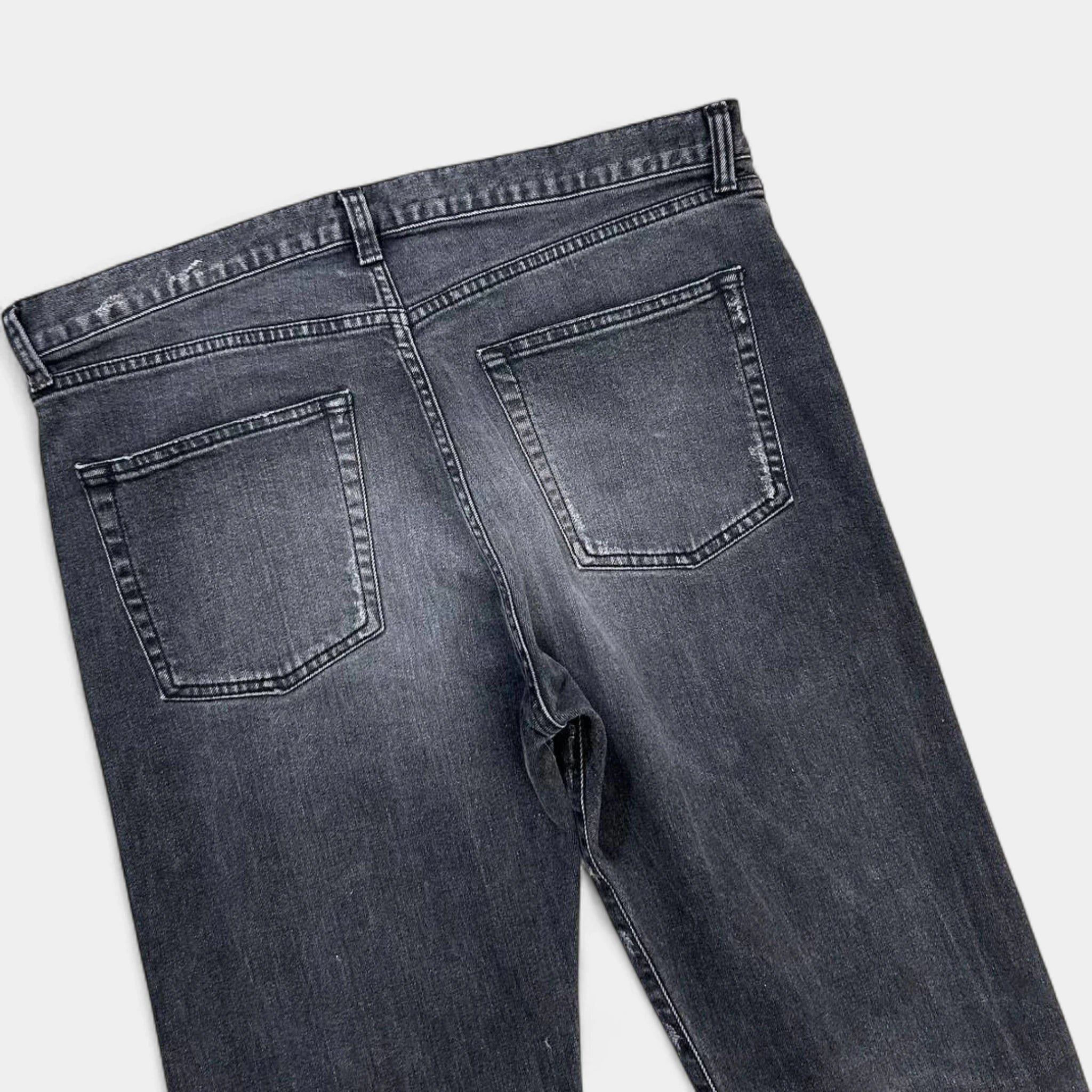 Saint Laurent Paris Saint Laurent D14 2017 Classic Embroidered Black Grey Skinny Size US 31 - 8 Thumbnail