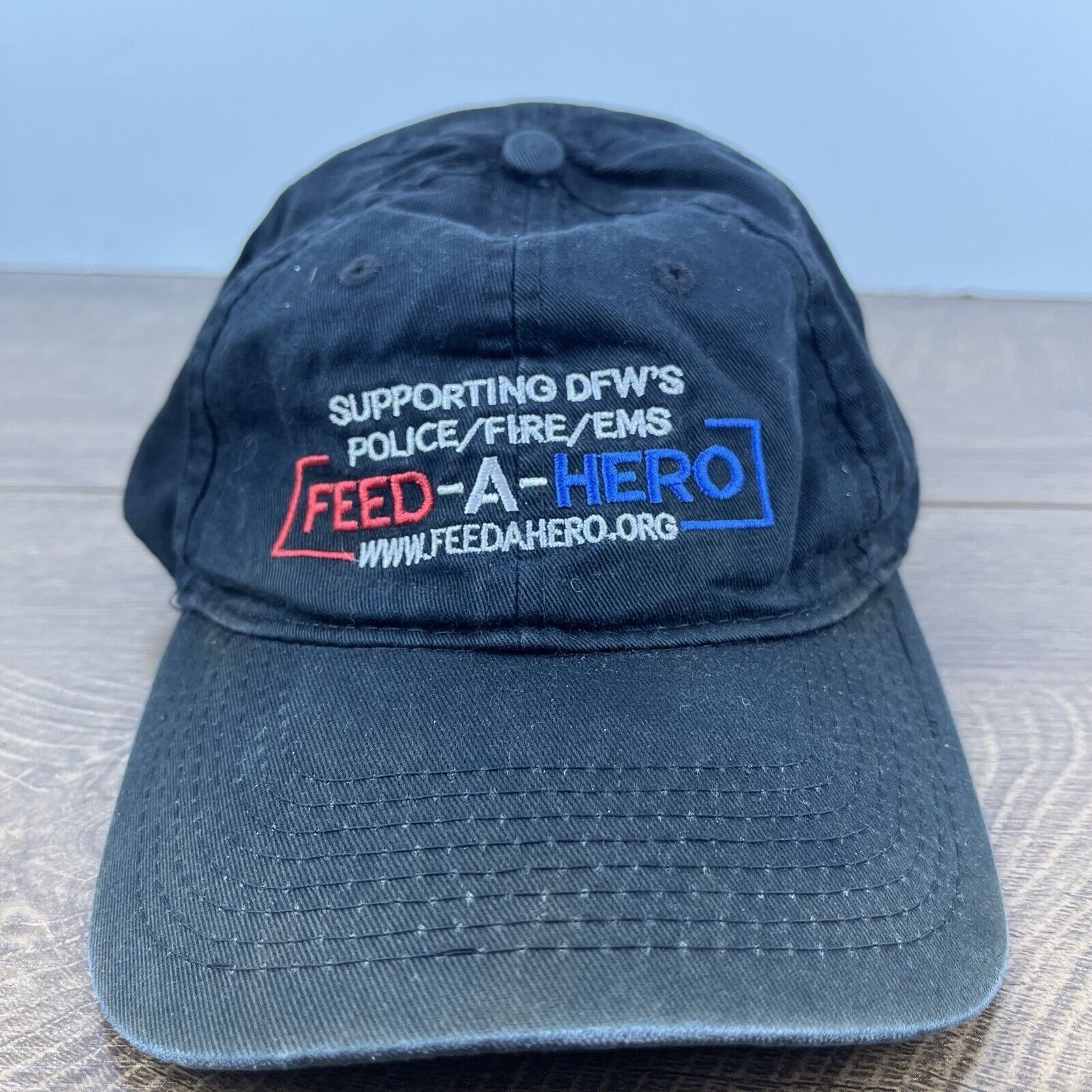 Other Feed A Hero Hat DFW Black Cap Adjustable Hat Black Adult Fit Size ONE SIZE - 2 Thumbnail