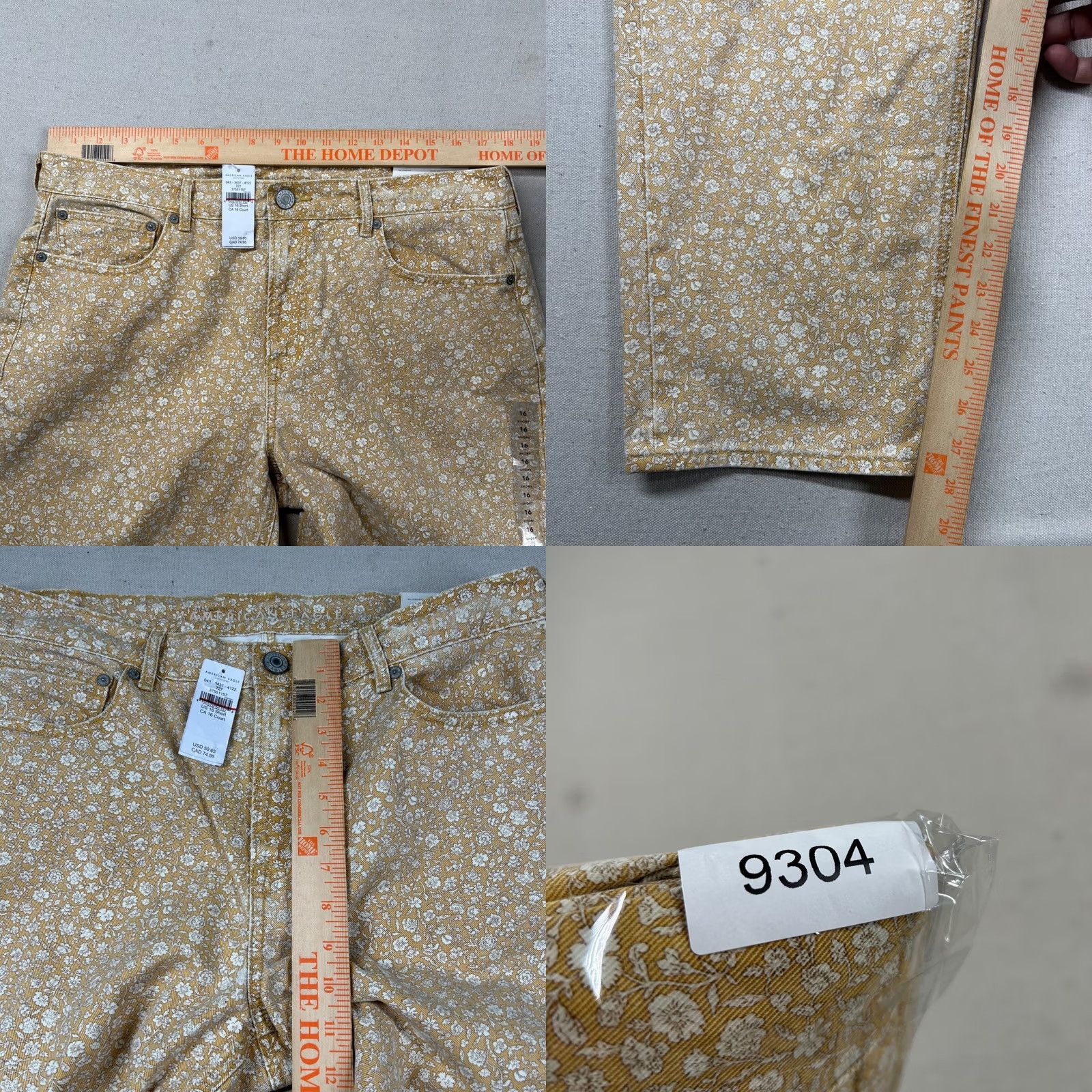American Eagle Outfitters American Eagle Outfitters Jeans Womens 16 Short Yellow Floral 90s Straight High Rise Denim 5-Pocket Womens Jeans Size 36" / US 14 / IT 50 - 8 Thumbnail
